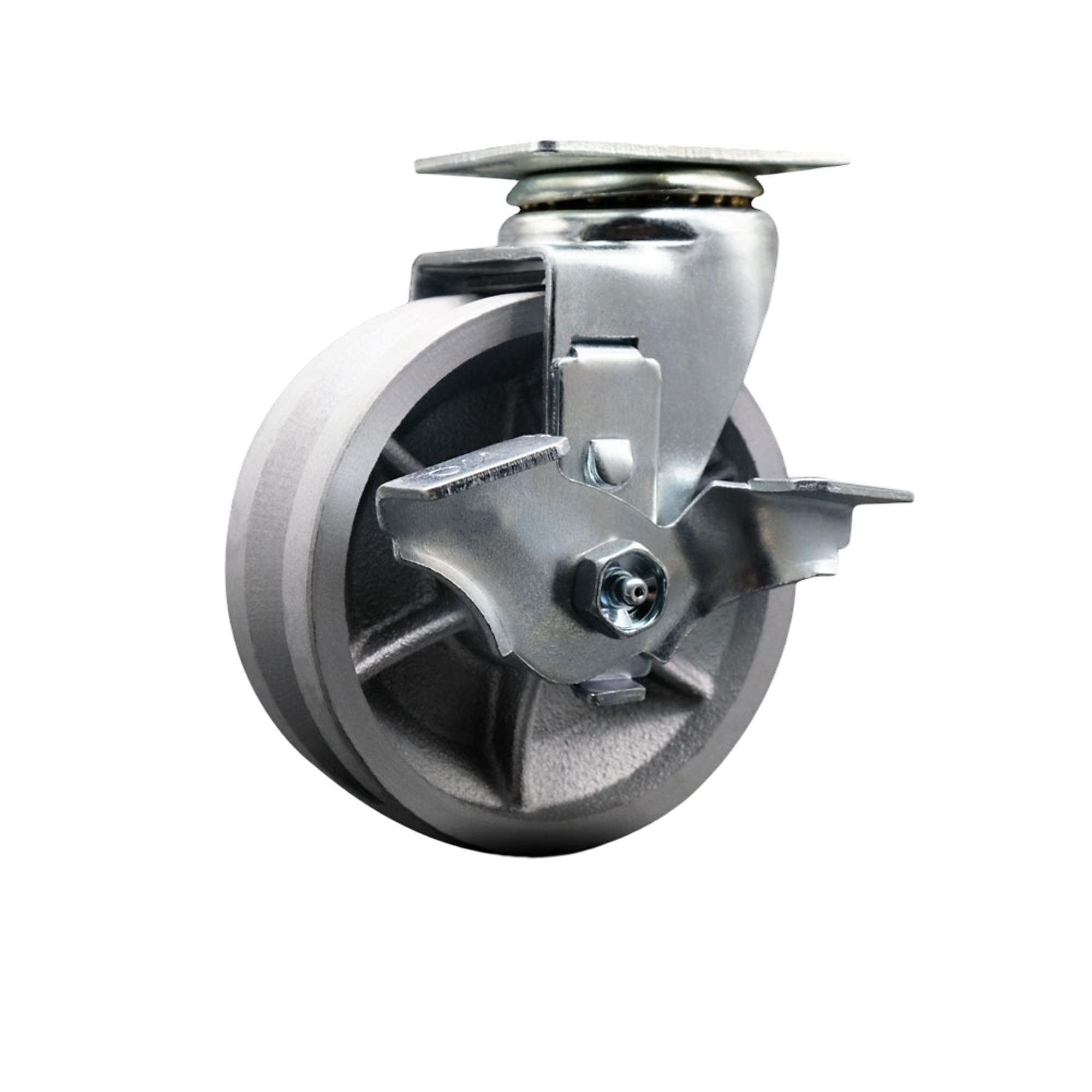 Service Caster, 5Inch x 2Inch Plate Caster, Wheel Diameter 5 in, Caster Type Swivel, Package (qty.) 1, Model SCC-20S520-VGR-TLB