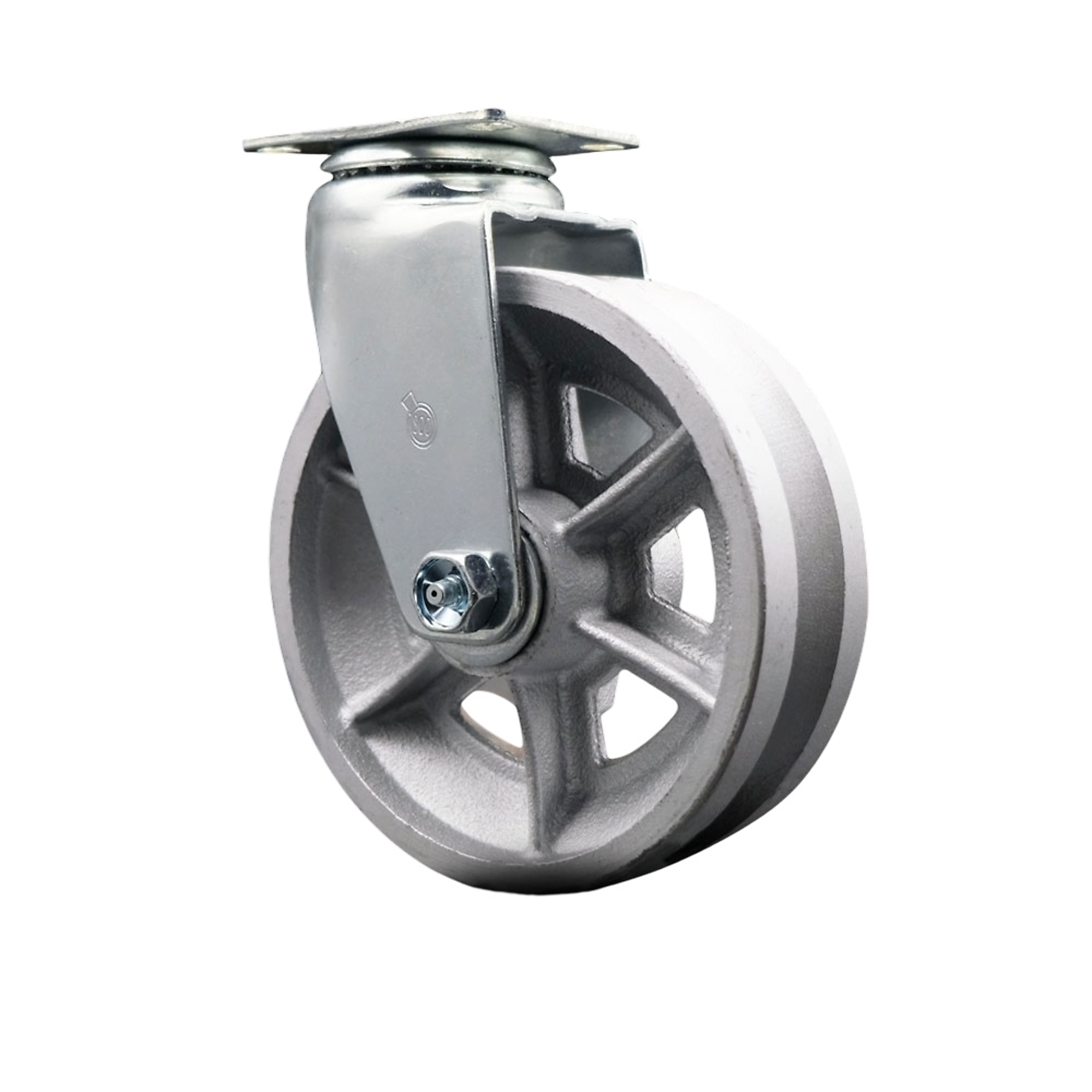 Service Caster, 6Inch x 2Inch Plate Caster, Wheel Diameter 6 in, Caster Type Swivel, Package (qty.) 1, Model SCC-20S620-VGR