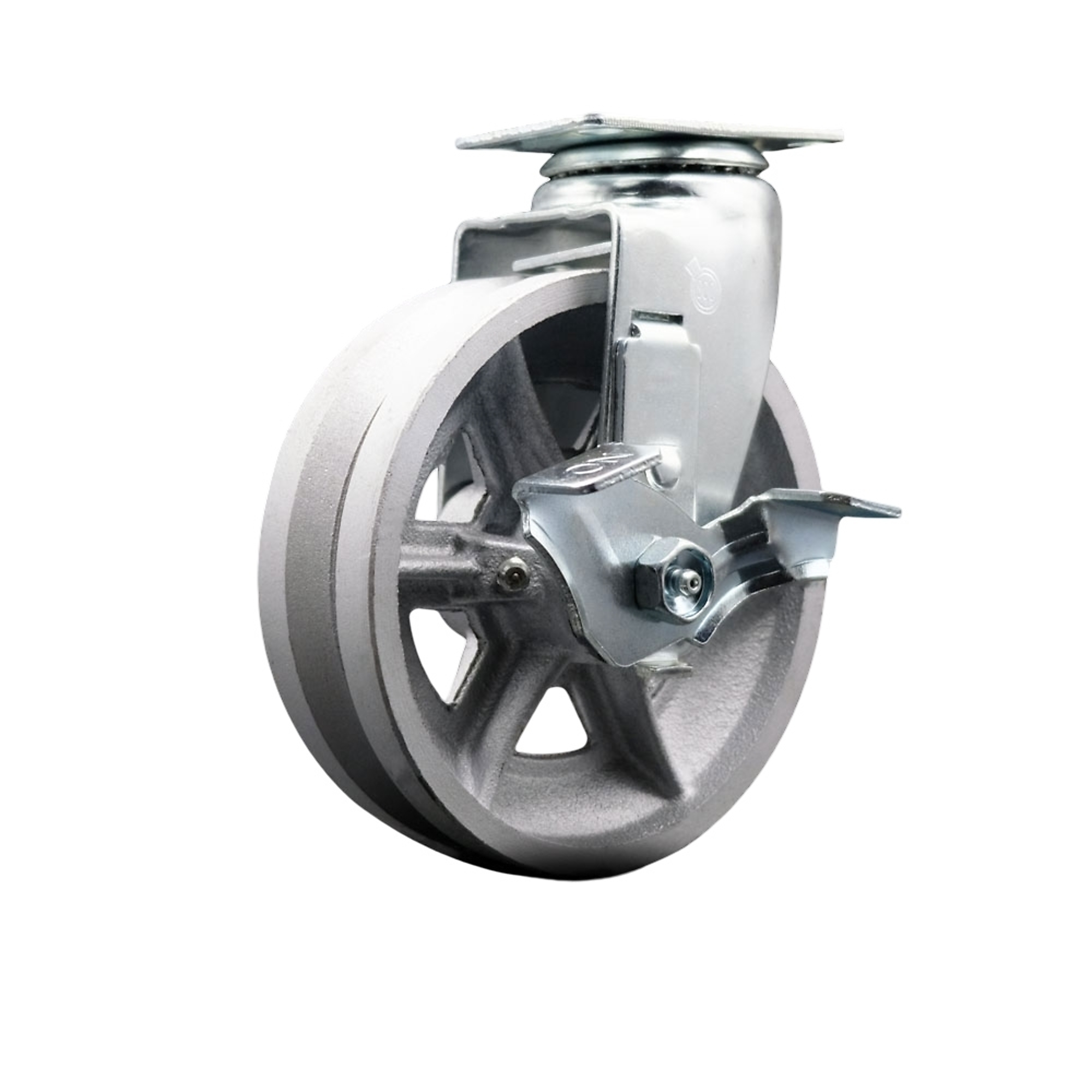 Service Caster, 6Inch x 2Inch Plate Caster, Wheel Diameter 6 in, Caster Type Swivel, Package (qty.) 1, Model SCC-20S620-VGR-TLB