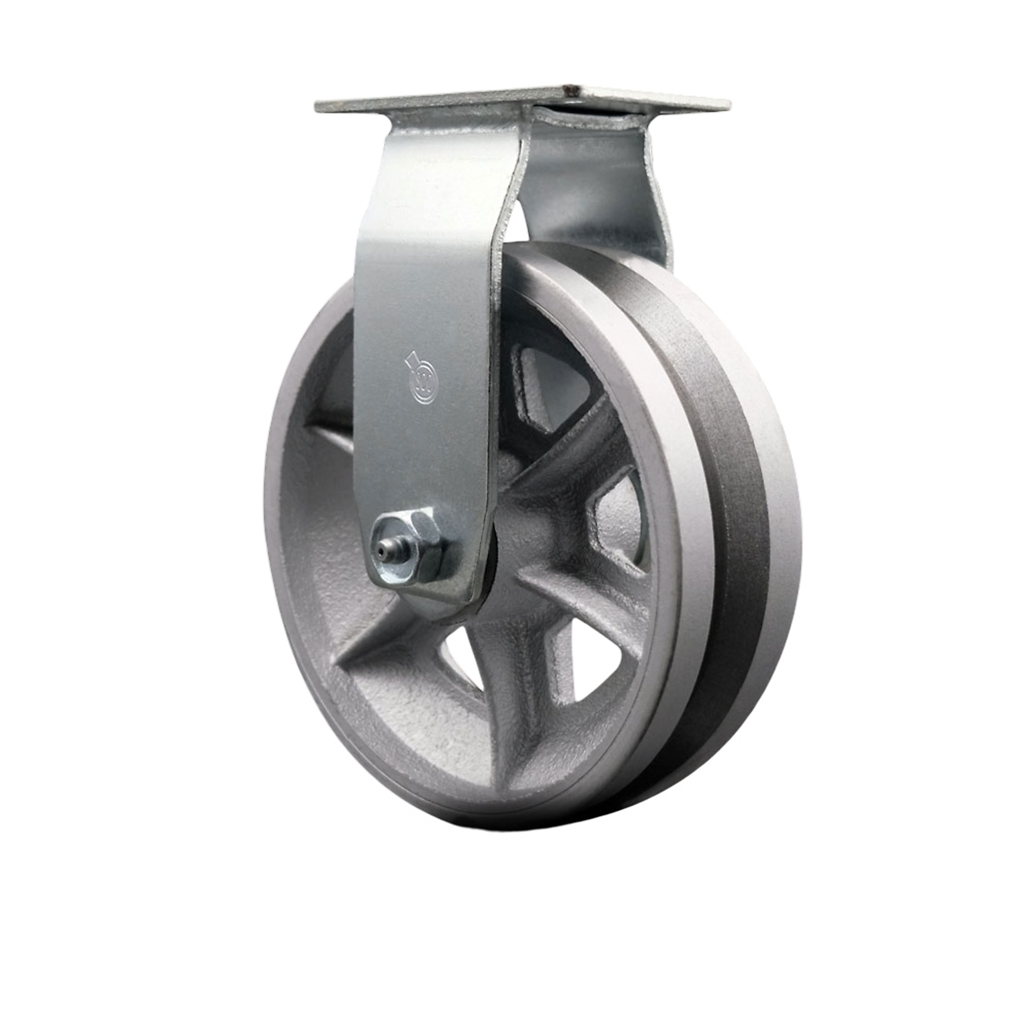 Service Caster, 6Inch x 2Inch Plate Caster, Wheel Diameter 6 in, Caster Type Rigid, Package (qty.) 1, Model SCC-20R620-VGR