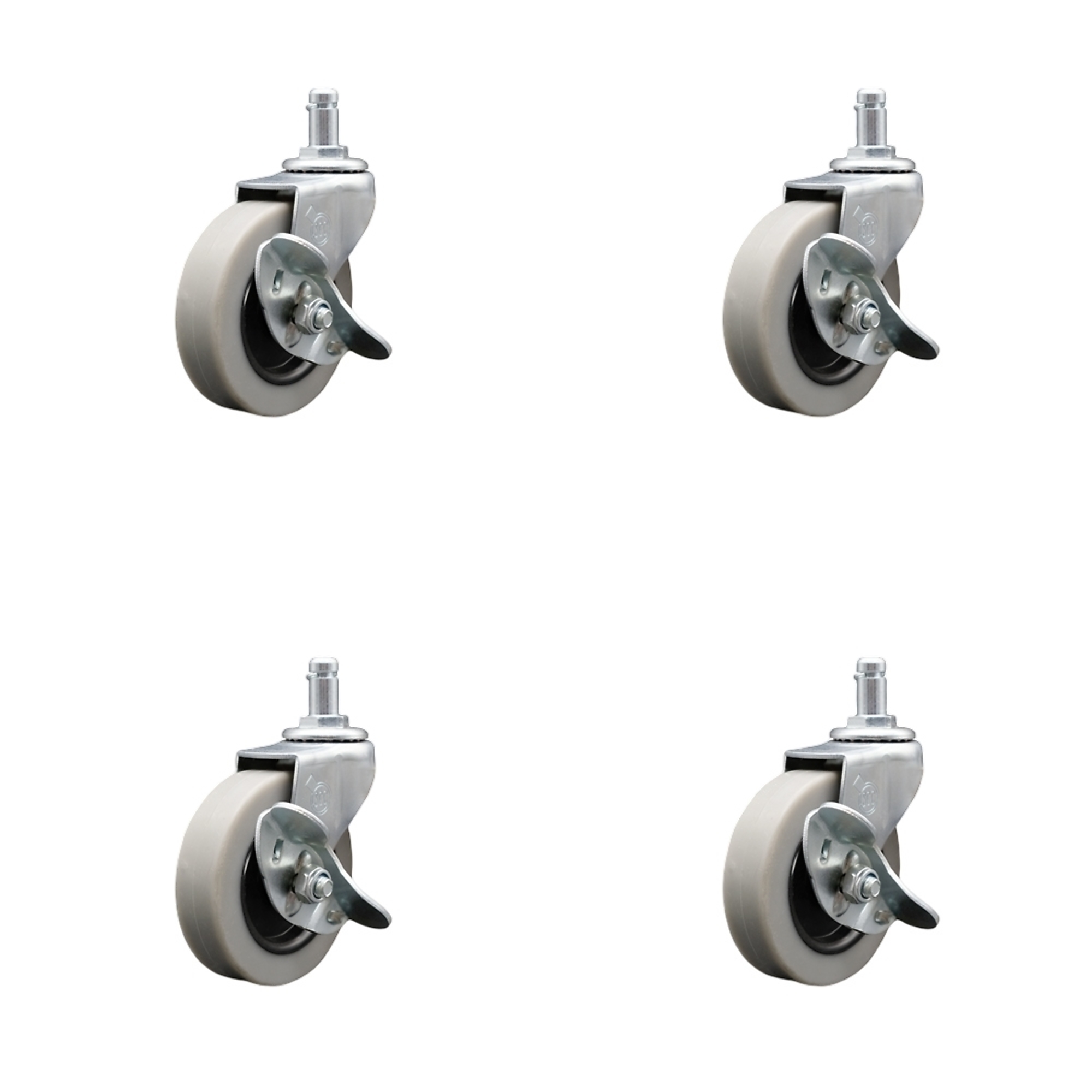 Service Caster, 3Inch Stem Casters, Wheel Diameter 3 in, Caster Type Swivel, Package (qty.) 4, Model RUB-SCC-GR05S310-TPRS-SLB-716178-4