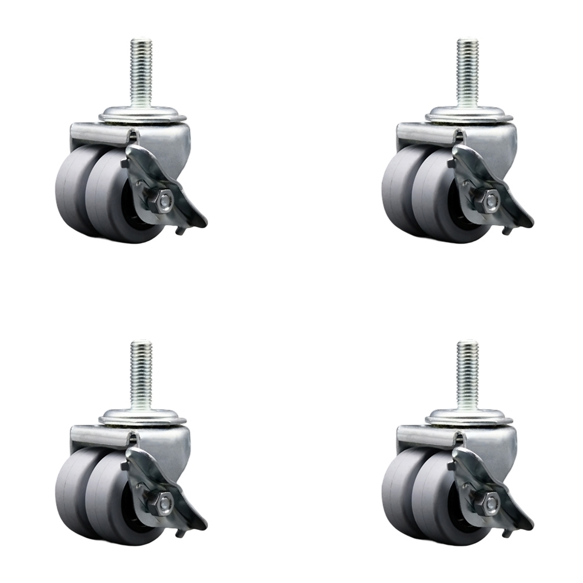 Service Caster, 2Inch Stem Casters, Wheel Diameter 2 in, Caster Type Swivel, Package (qty.) 4, Model SCC-DWTS04S21316-TPRS-SLB-121315-4