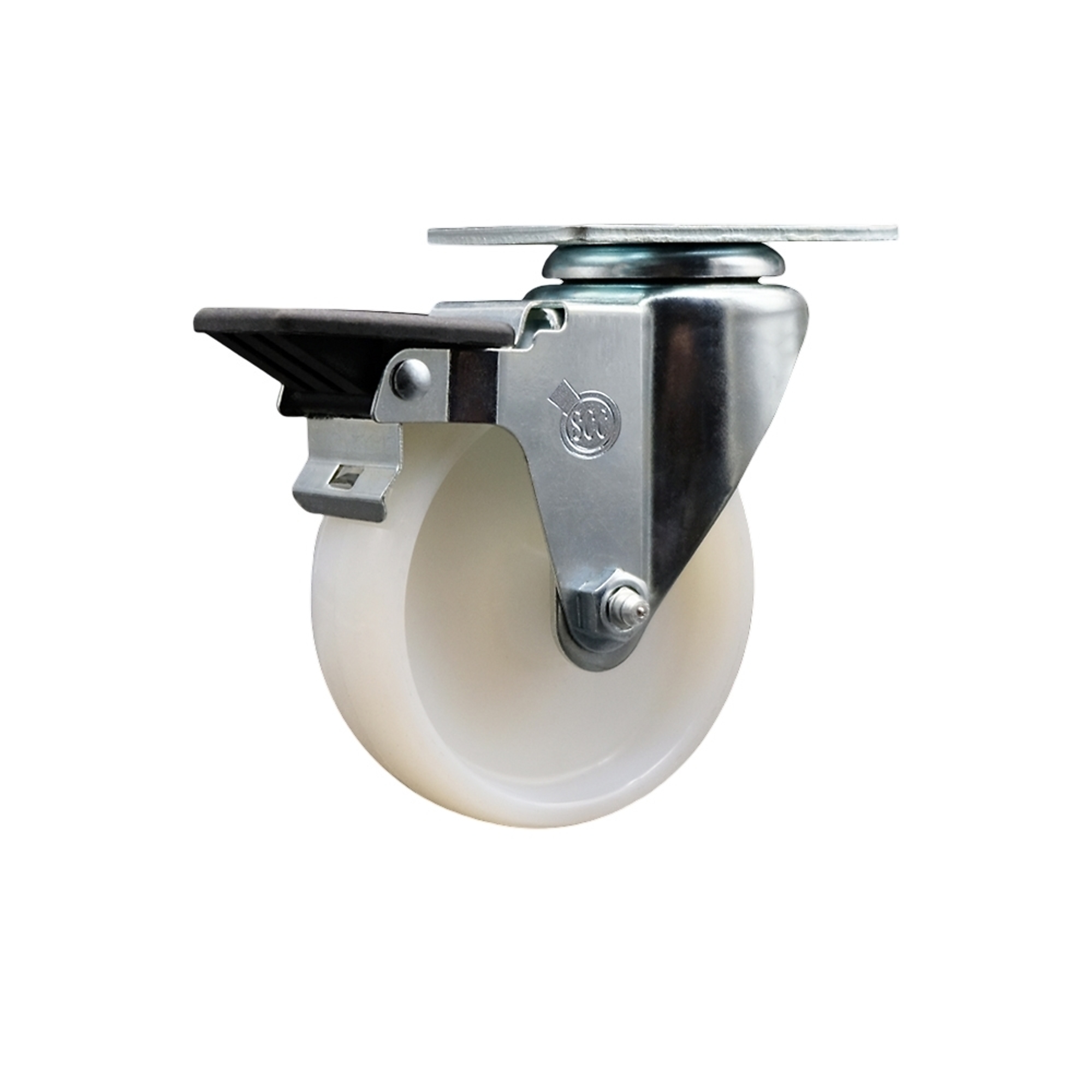 Service Caster, 4Inch x 1 1/4Inch Plate Caster, Wheel Diameter 4 in, Caster Type Swivel, Package (qty.) 1, Model SCC-20S414-NYS-PLB