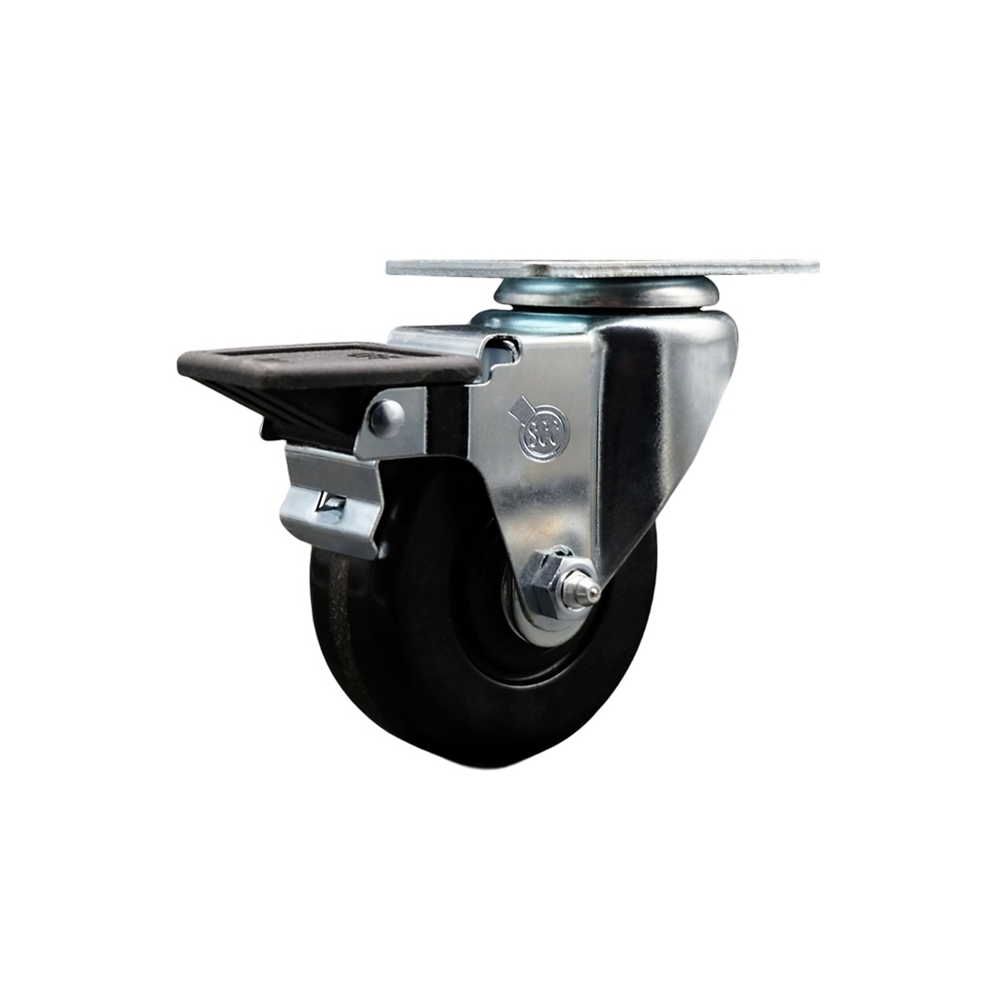 Service Caster, 3 1/2Inch x 1 1/4Inch Plate Caster, Wheel Diameter 3.5 in, Caster Type Swivel, Package (qty.) 1, Model SCC-20S3514-PHR-PLB