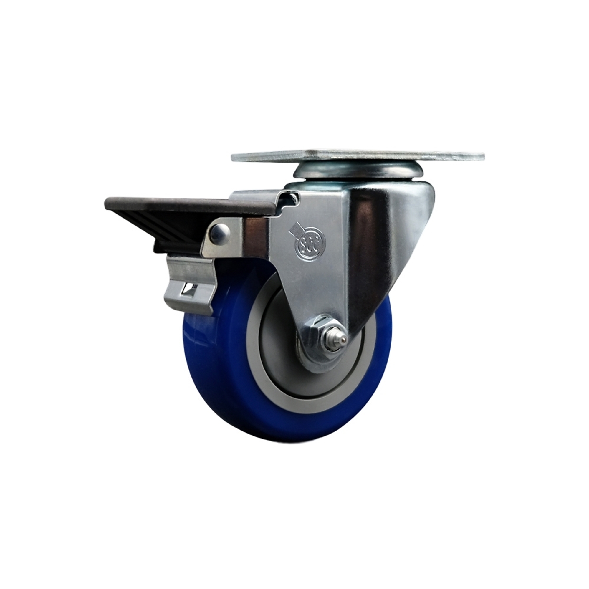 Service Caster, 3 1/2Inch x 1 1/4Inch Plate Caster, Wheel Diameter 3.5 in, Caster Type Swivel, Package (qty.) 1, Model SCC-20S3514-PPUB-BLUE-PLB