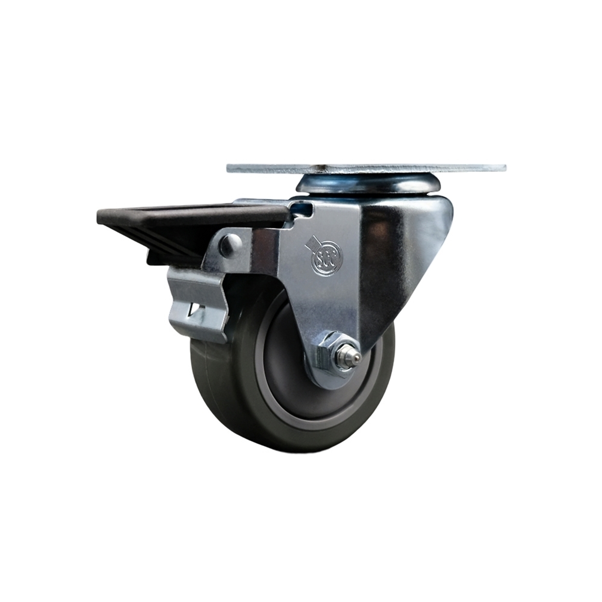 Service Caster, 3Inch x 1 1/4Inch Plate Caster, Wheel Diameter 3 in, Caster Type Swivel, Package (qty.) 1, Model SCC-20S314-PPUB-PLB