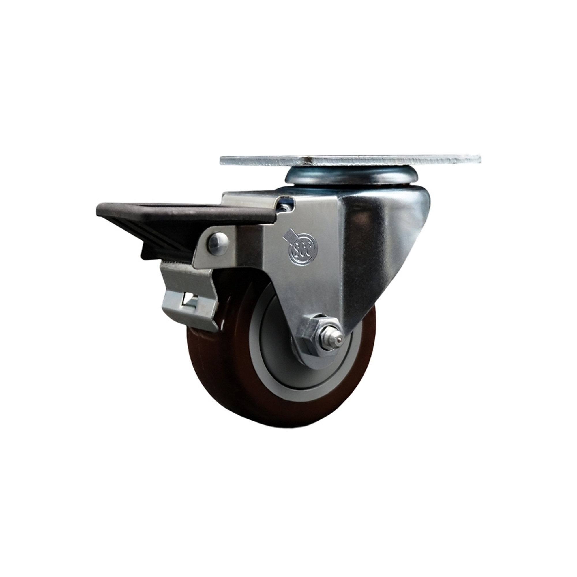 Service Caster, 3Inch x 1 1/4Inch Plate Caster, Wheel Diameter 3 in, Caster Type Swivel, Package (qty.) 1, Model SCC-20S314-PPUB-MRN-PLB