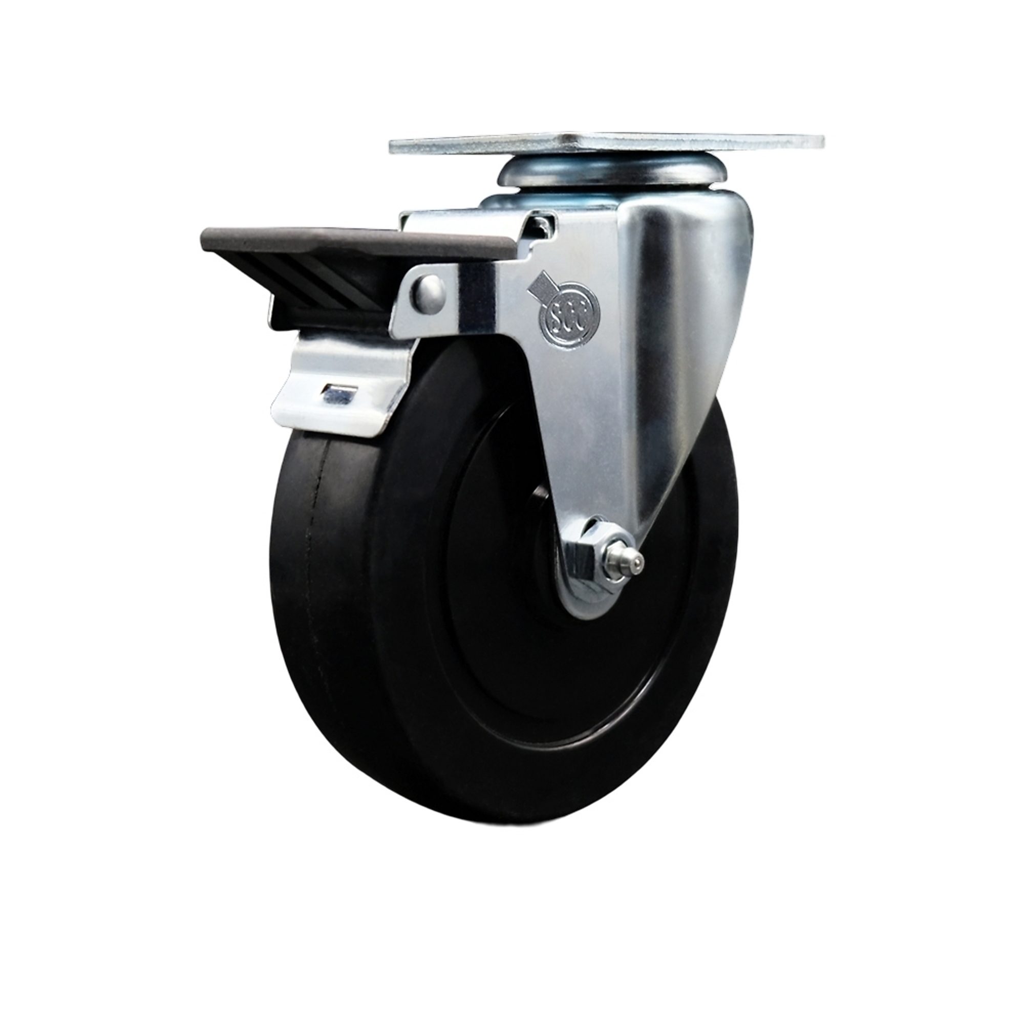 Service Caster, 5Inch x 1 1/4Inch Plate Caster, Wheel Diameter 5 in, Caster Type Swivel, Package (qty.) 1, Model SCC-20S514-SRS-PLB