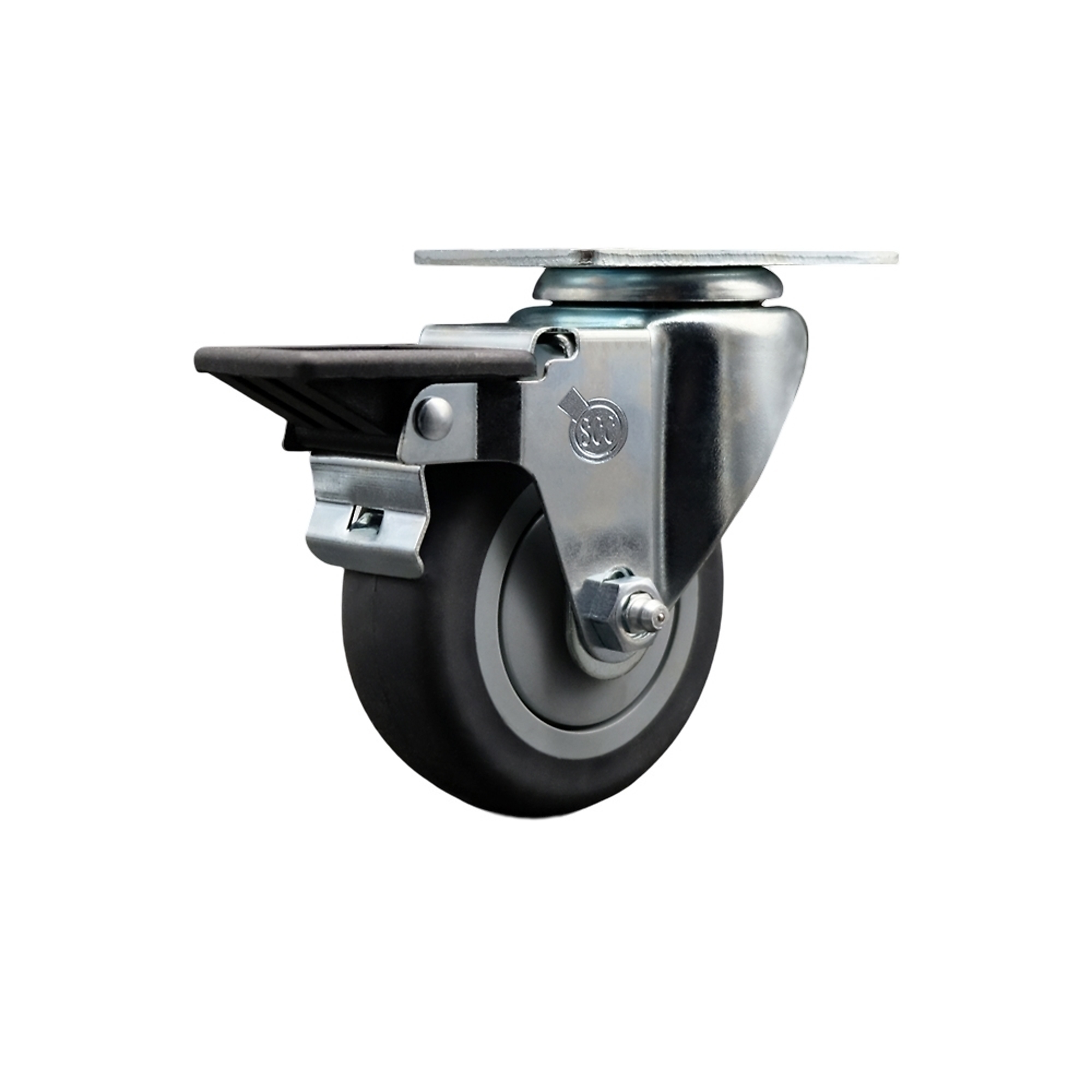 Service Caster, 3 1/2Inch x 1 1/4Inch Plate Caster, Wheel Diameter 3.5 in, Caster Type Swivel, Package (qty.) 1, Model SCC-20S3514-TPRB-PLB