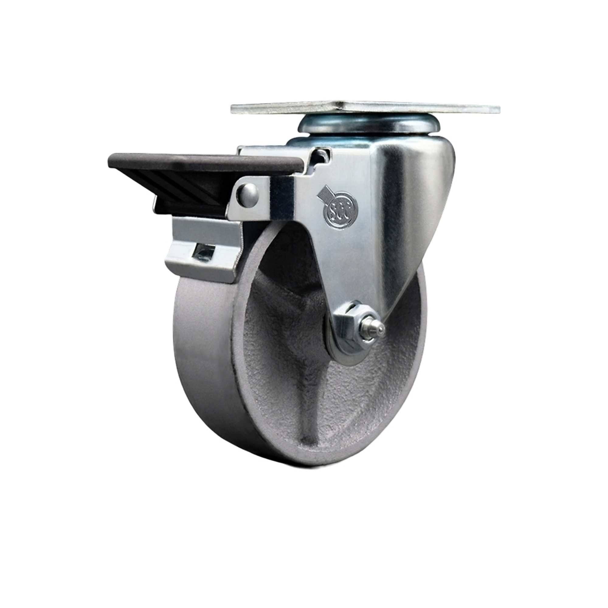 Service Caster, 4Inch x 1 1/4Inch Plate Caster, Wheel Diameter 4 in, Caster Type Swivel, Package (qty.) 1, Model SCC-20S414-SSS-PLB