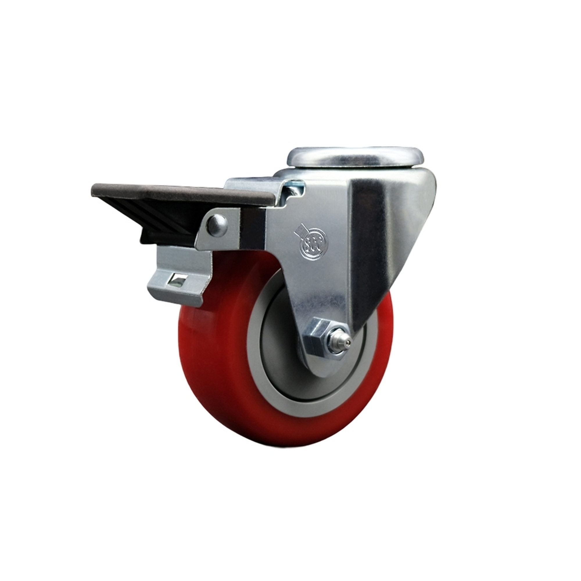 Service Caster, 3 1/2Inch x 1 1/4Inch Stem Caster, Wheel Diameter 3.5 in, Caster Type Swivel, Package (qty.) 1, Model SCC-BH20S3514-PPUB-RED-PLB