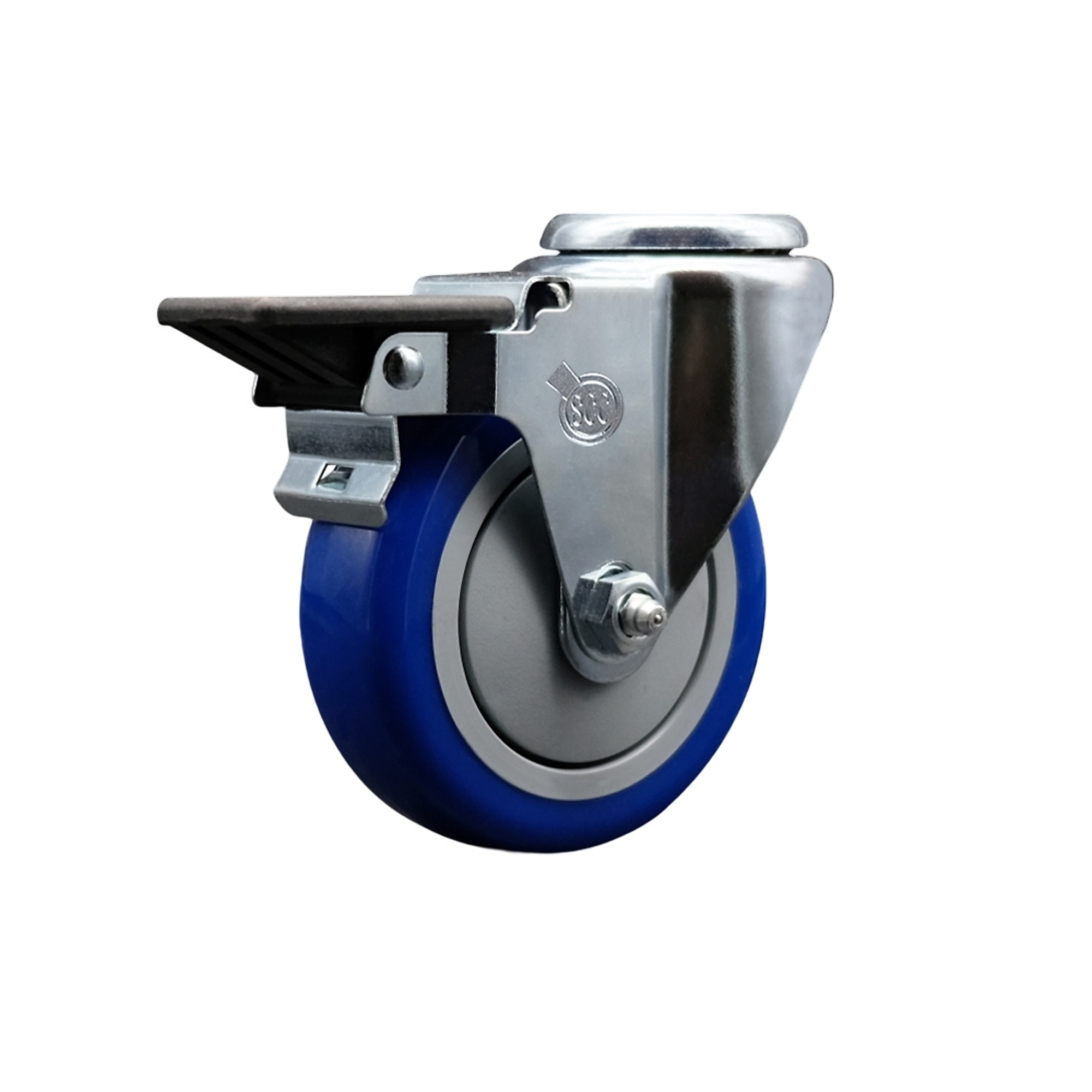 Service Caster, 4Inch x 1 1/4Inch Stem Caster, Wheel Diameter 4 in, Caster Type Swivel, Package (qty.) 1, Model SCC-BH20S414-PPUB-BLUE-PLB