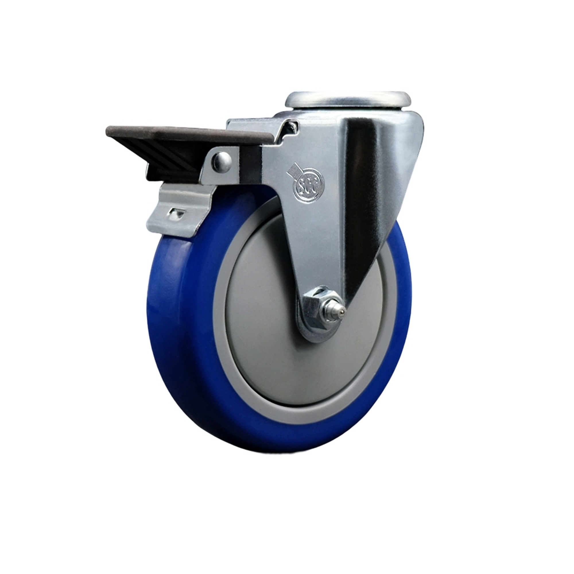 Service Caster, 5Inch x 1 1/4Inch Stem Caster, Wheel Diameter 5 in, Caster Type Swivel, Package (qty.) 1, Model SCC-BH20S514-PPUB-BLUE-PLB