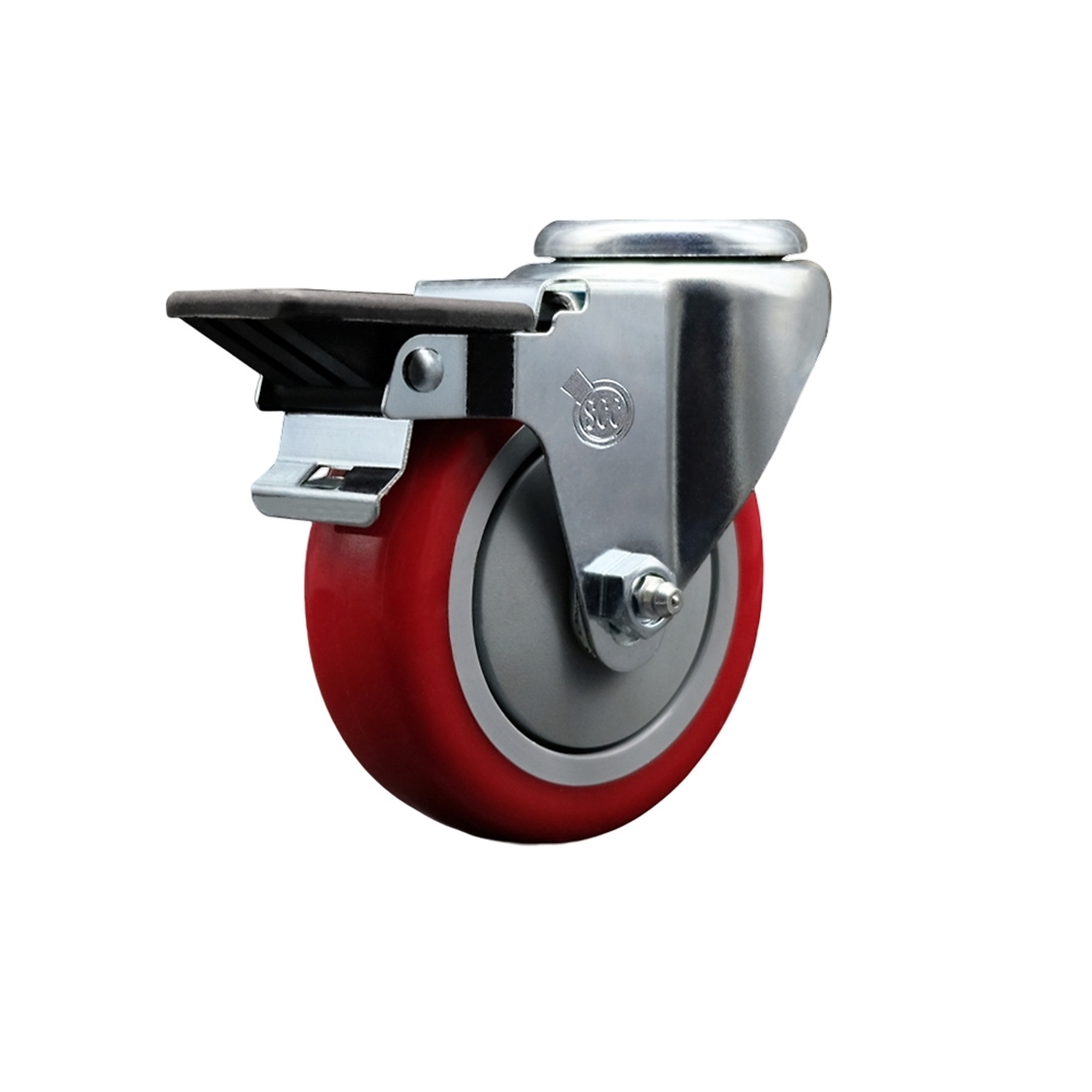 Service Caster, 4Inch x 1 1/4Inch Stem Caster, Wheel Diameter 4 in, Caster Type Swivel, Package (qty.) 1, Model SCC-BH20S414-PPUB-RED-PLB