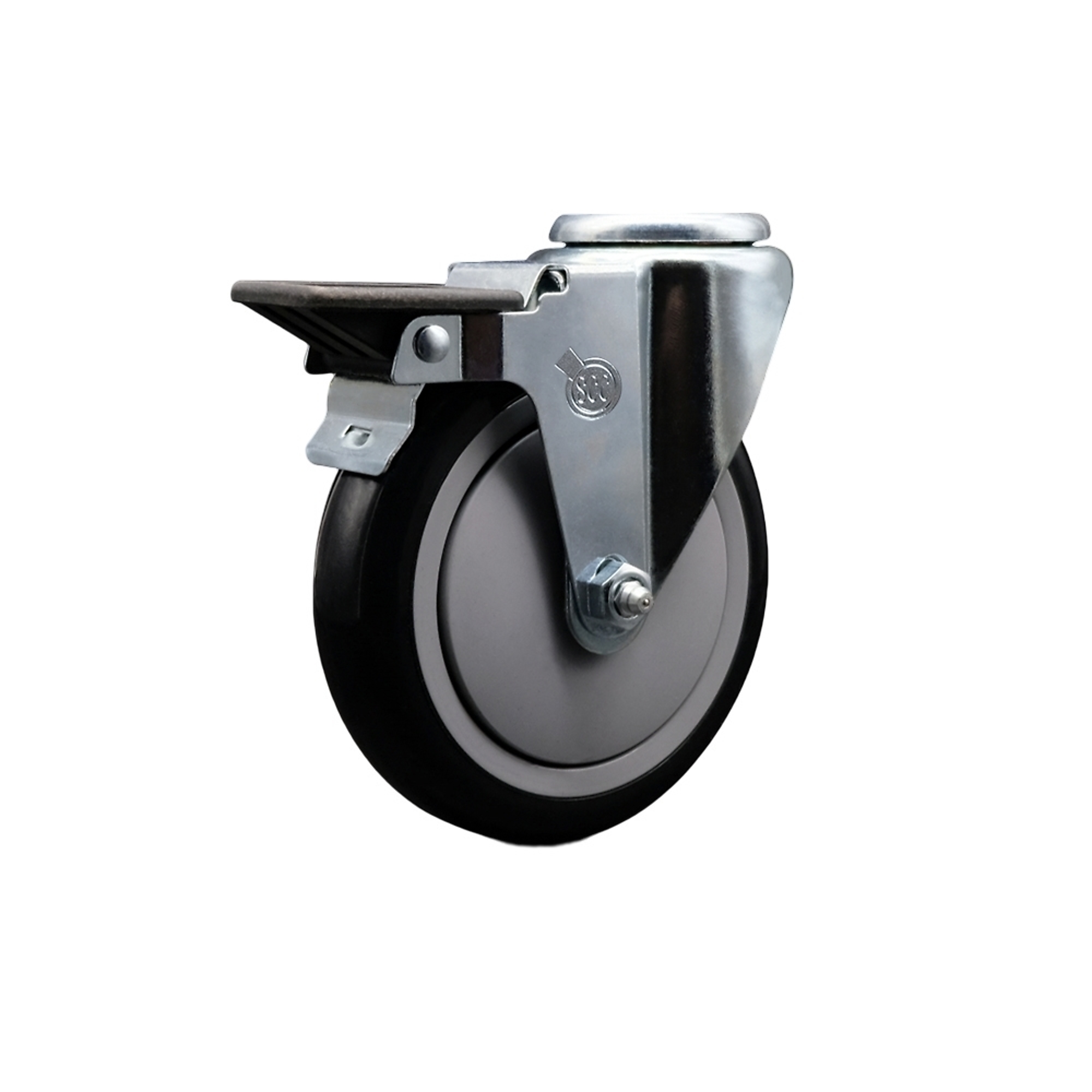 Service Caster, 5Inch x 1 1/4Inch Stem Caster, Wheel Diameter 5 in, Caster Type Swivel, Package (qty.) 1, Model SCC-BH20S514-PPUB-BLK-PLB