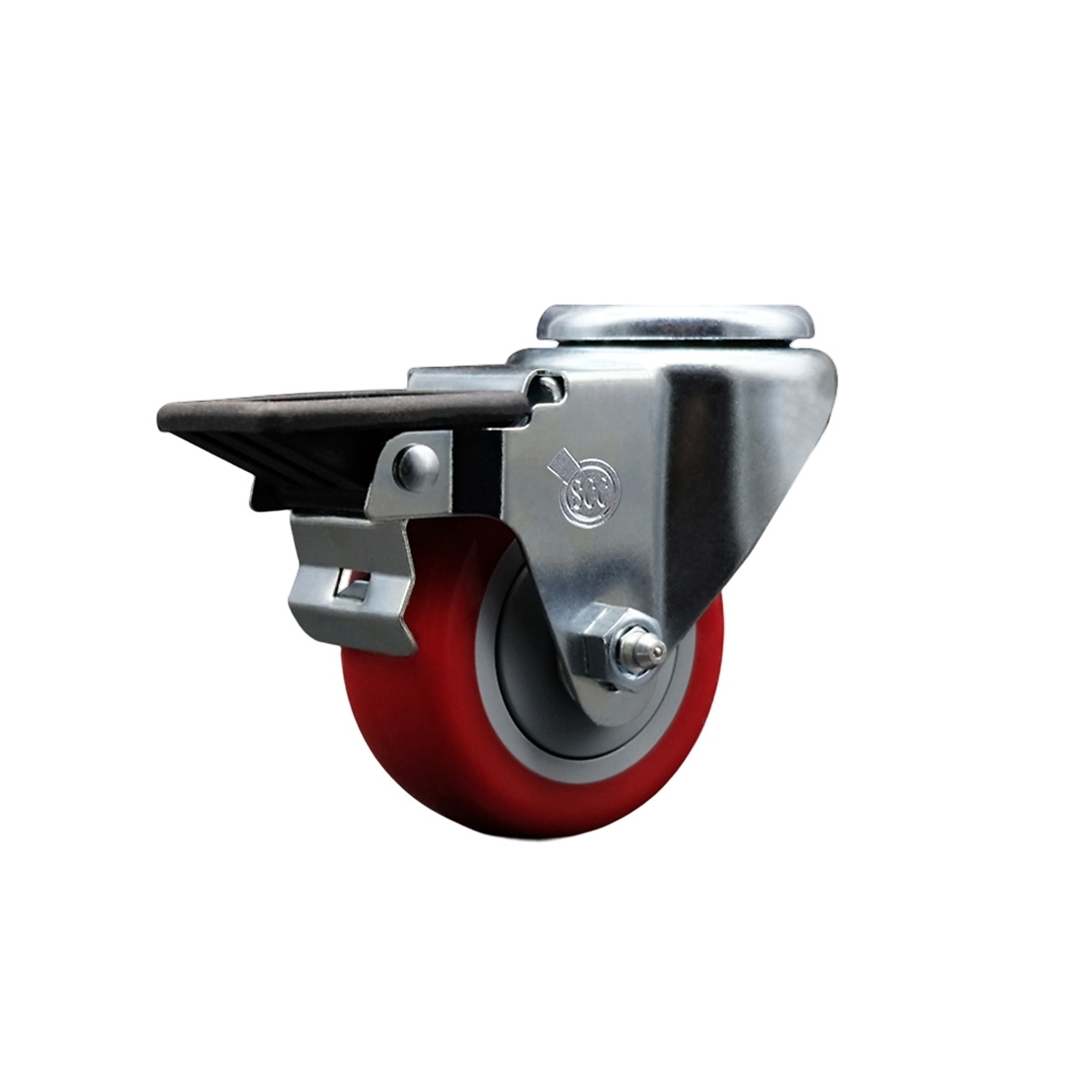 Service Caster, 3Inch x 1 1/4Inch Stem Caster, Wheel Diameter 3 in, Caster Type Swivel, Package (qty.) 1, Model SCC-BH20S314-PPUB-RED-PLB