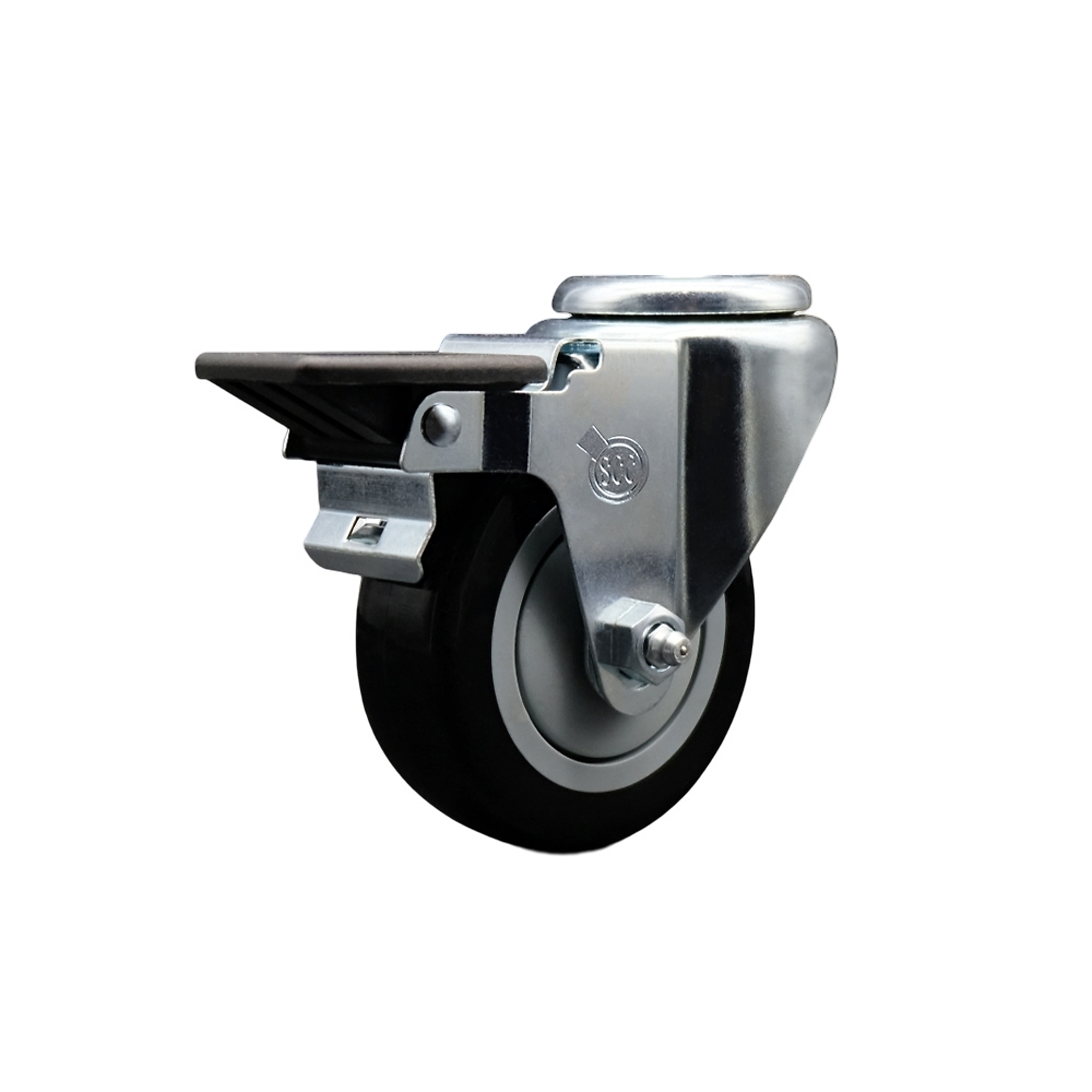 Service Caster, 3 1/2Inch x 1 1/4Inch Stem Caster, Wheel Diameter 3.5 in, Caster Type Swivel, Package (qty.) 1, Model SCC-BH20S3514-PPUB-BLK-PLB