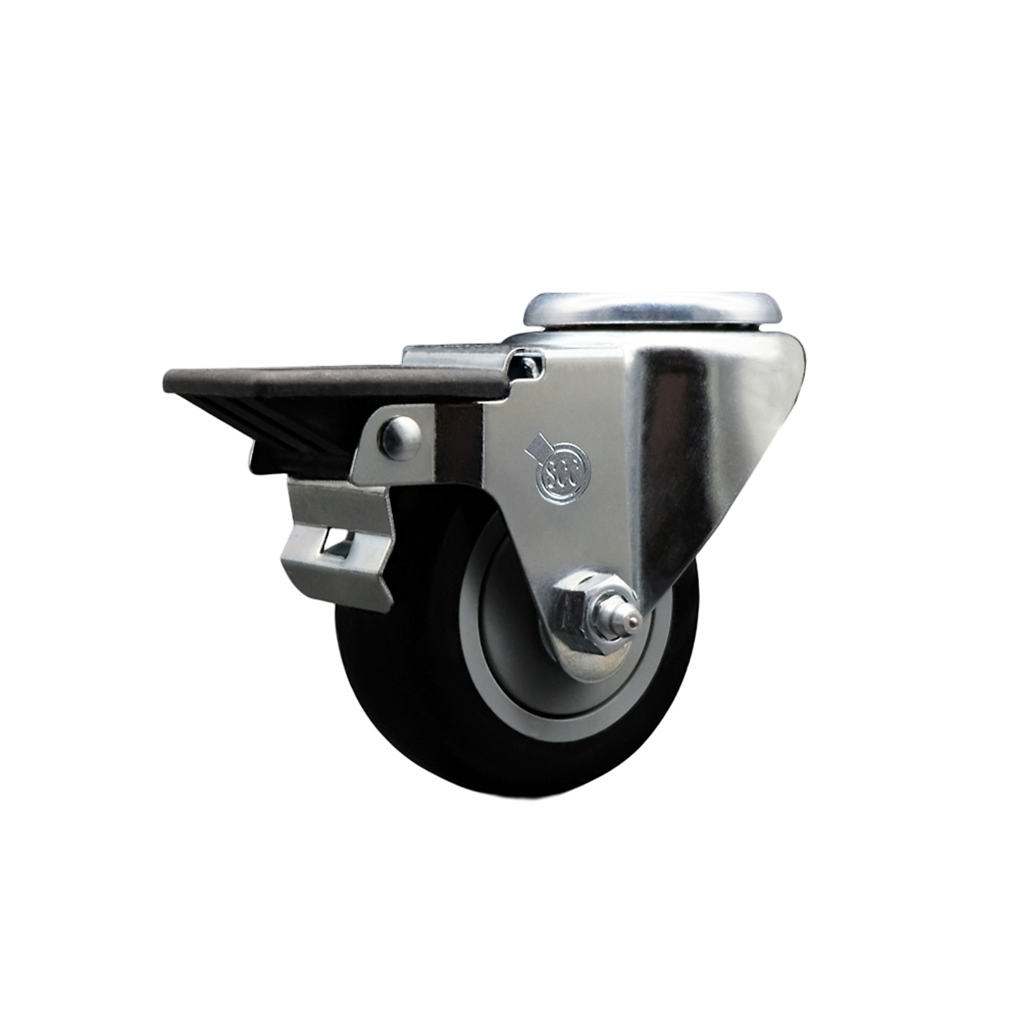 Service Caster, 3Inch x 1 1/4Inch Stem Caster, Wheel Diameter 3 in, Caster Type Swivel, Package (qty.) 1, Model SCC-BH20S314-PPUB-BLK-PLB