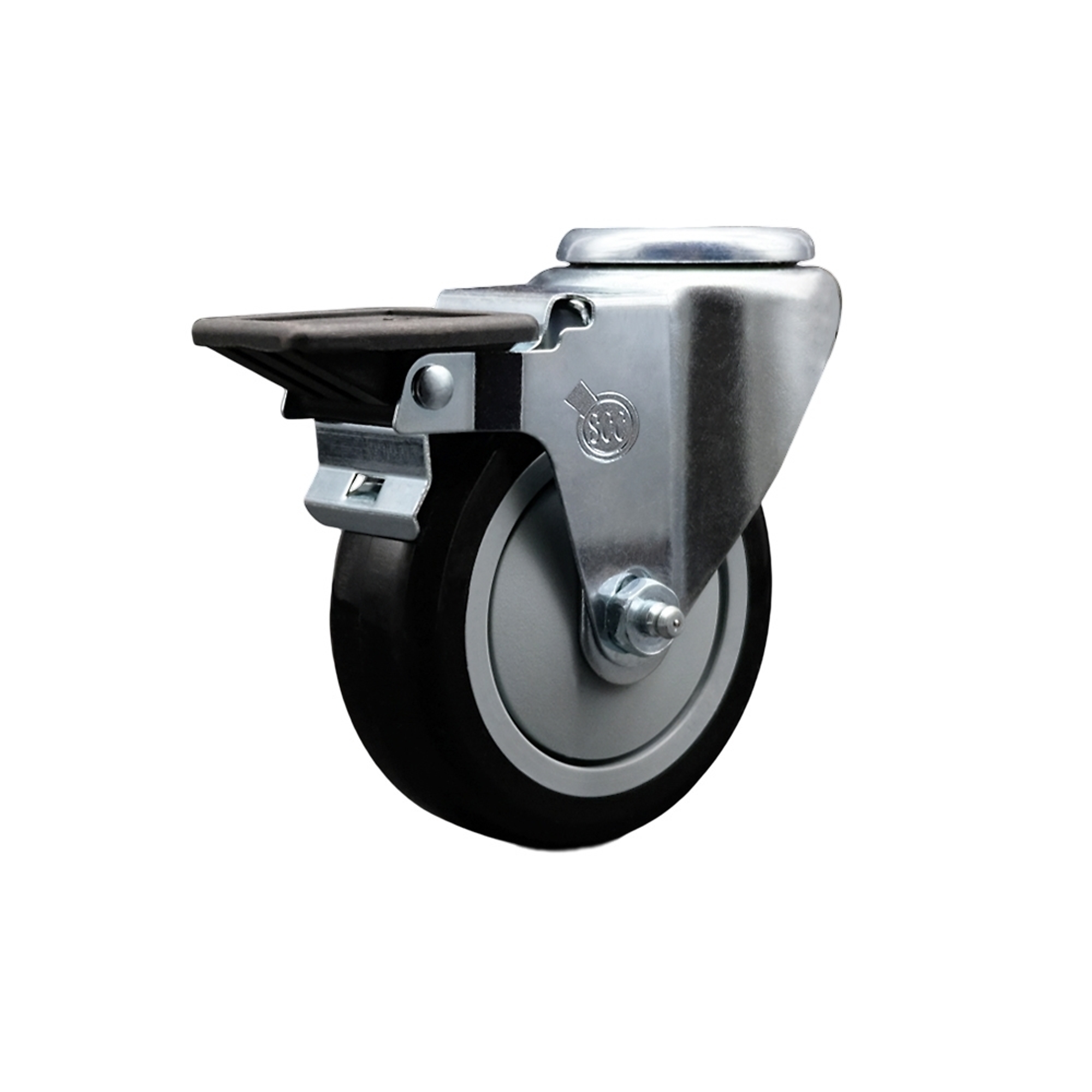 Service Caster, 4Inch x 1 1/4Inch Stem Caster, Wheel Diameter 4 in, Caster Type Swivel, Package (qty.) 1, Model SCC-BH20S414-PPUB-BLK-PLB