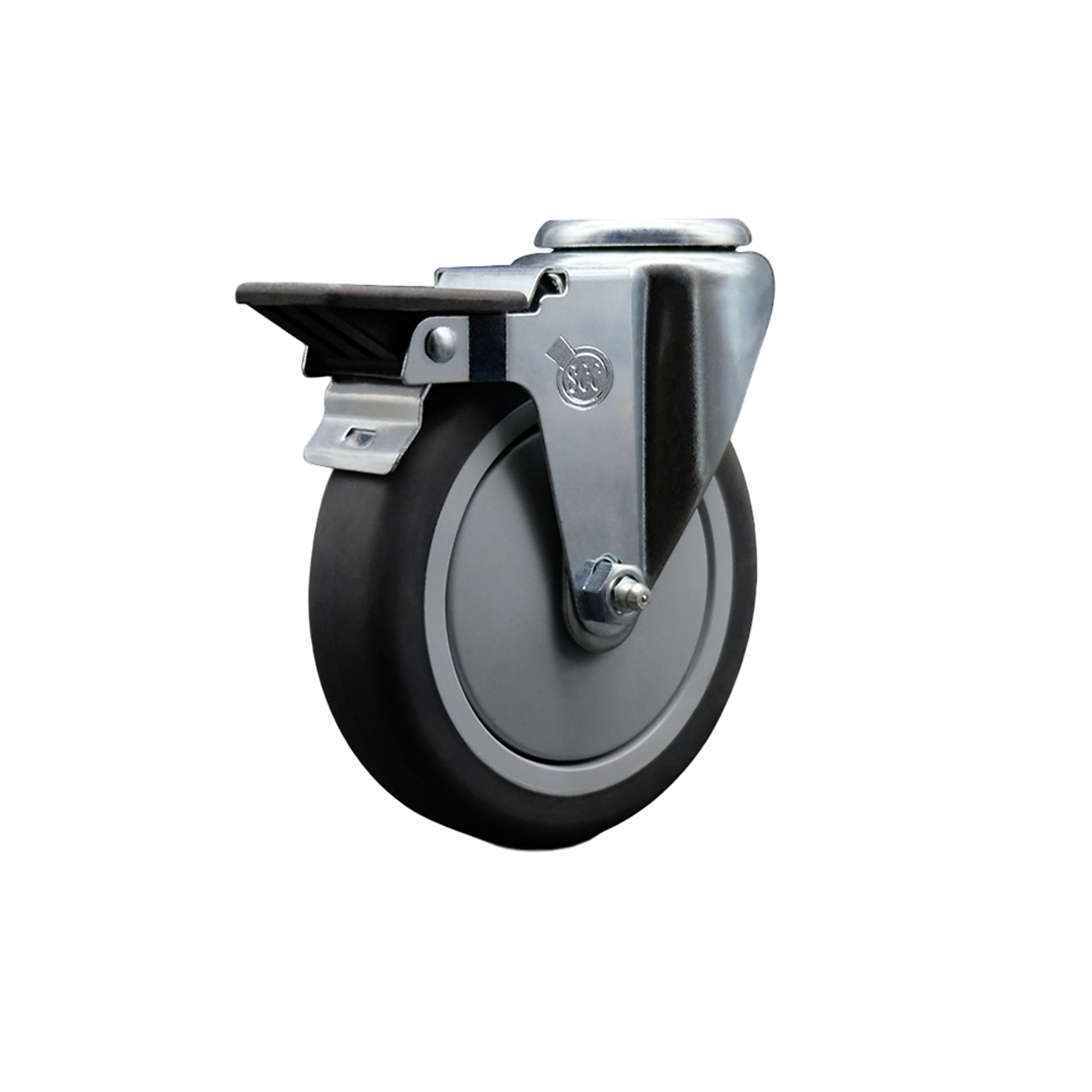 Service Caster, 5Inch x 1 1/4Inch Stem Caster, Wheel Diameter 5 in, Caster Type Swivel, Package (qty.) 1, Model SCC-BH20S514-TPRB-PLB