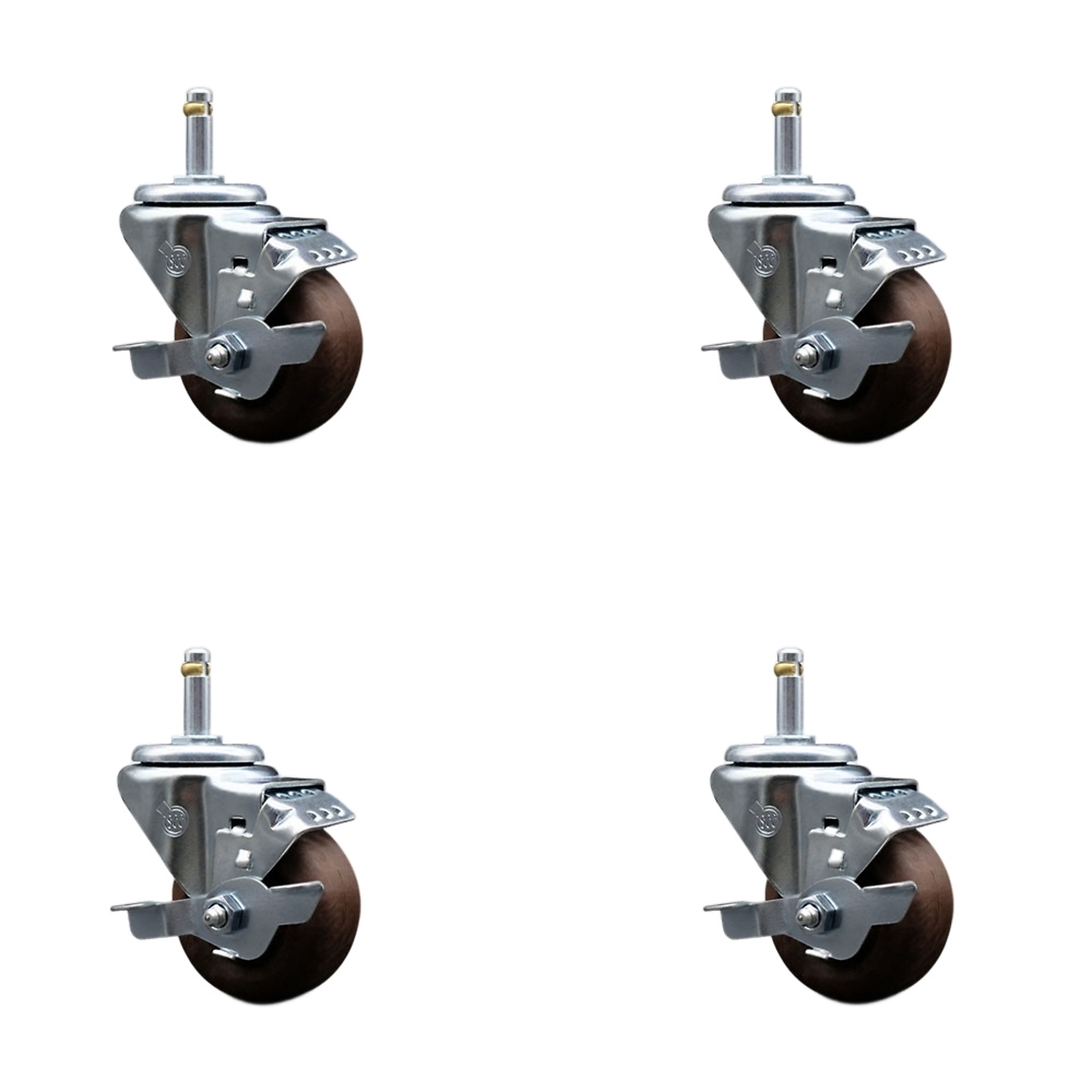 Service Caster, 3Inch x 1 1/4Inch Stem Casters, Wheel Diameter 3 in, Caster Type Swivel, Package (qty.) 4, Model SCC-GR20S314-GFNSHT-TLB-716138-4