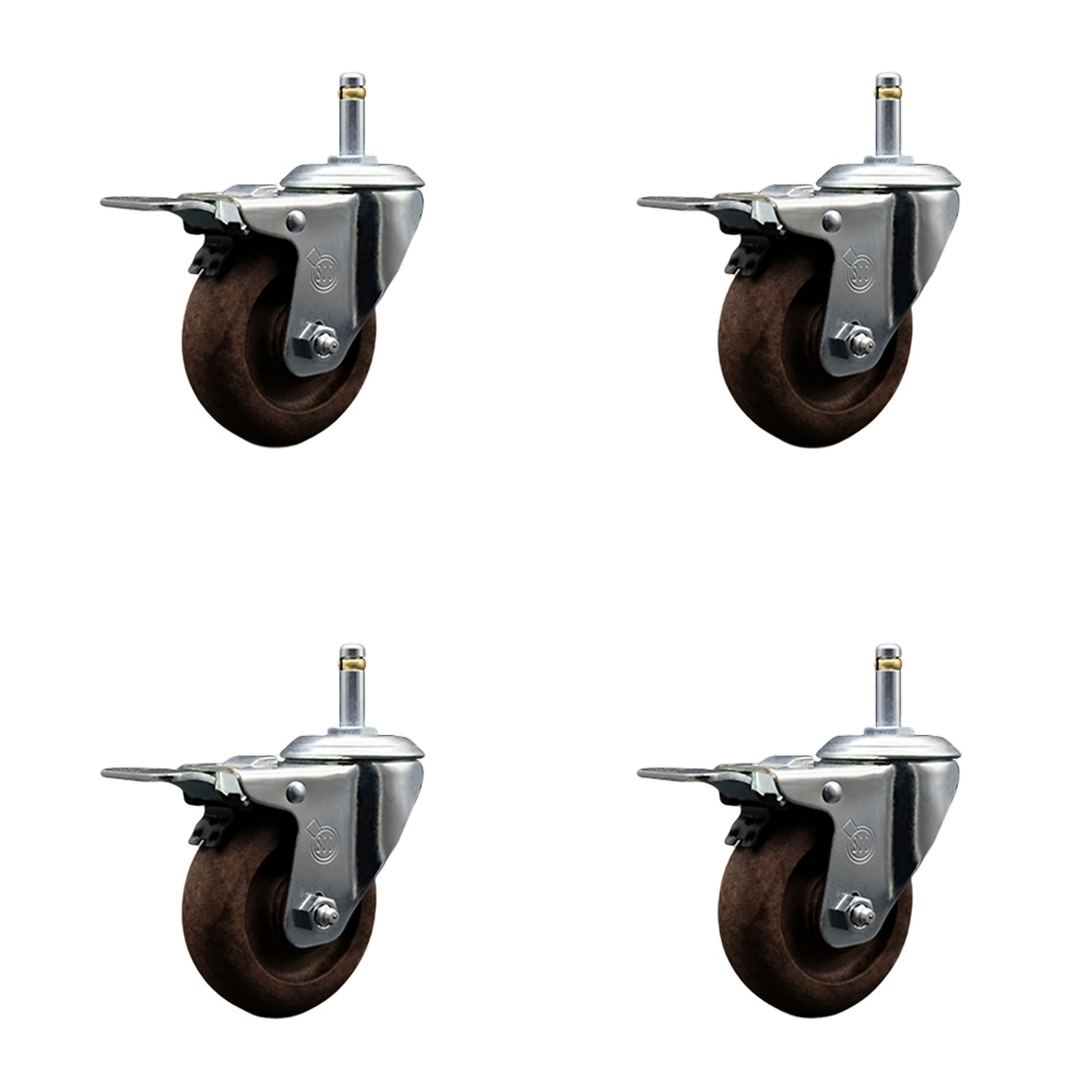 Service Caster, 3 1/2Inch x 1 1/4Inch Stem Casters, Wheel Diameter 3.5 in, Caster Type Swivel, Package (qty.) 4, Model SCC-GRTTL20S3514-GFNSHT-716138-