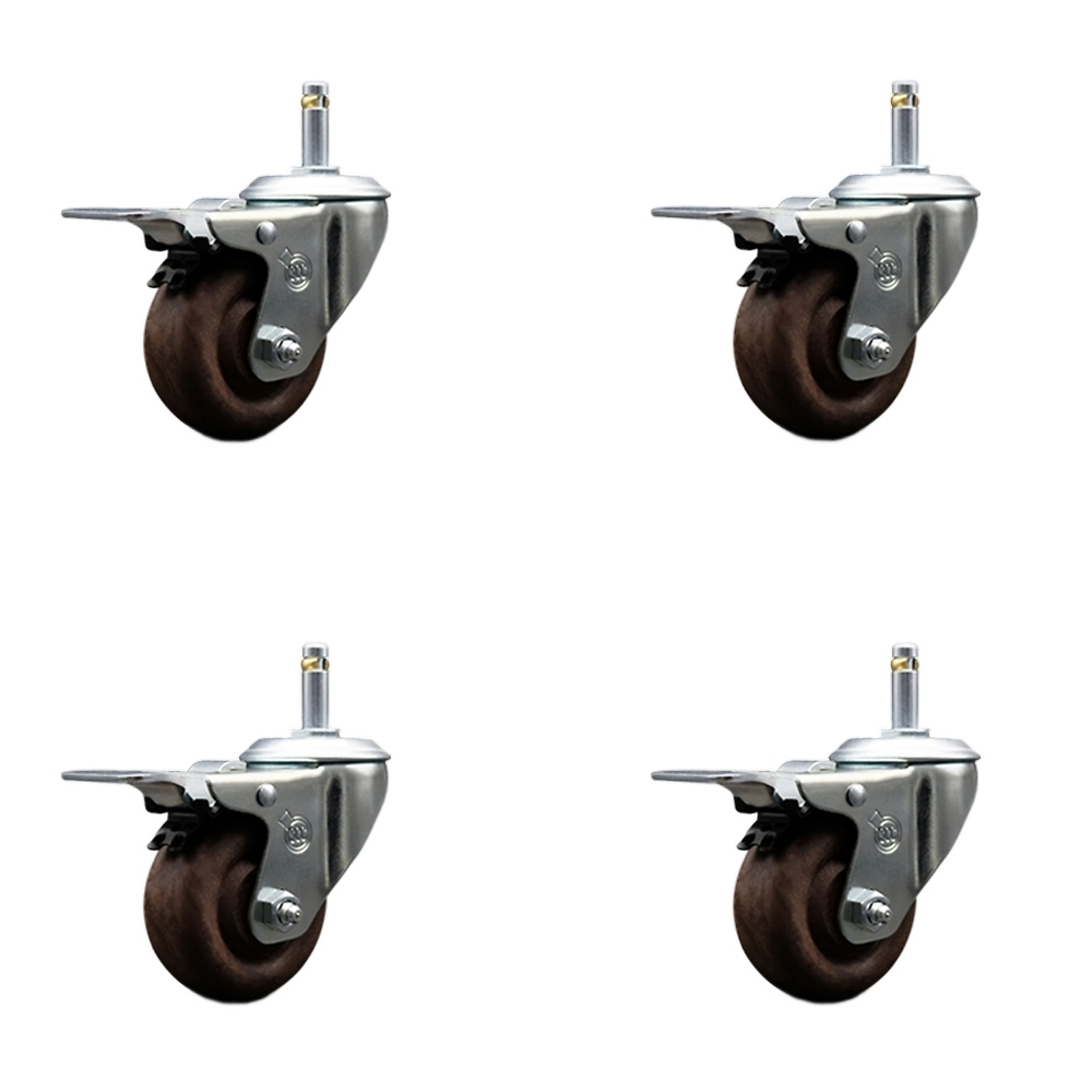 Service Caster, 3Inch x 1 1/4Inch Stem Casters, Wheel Diameter 3 in, Caster Type Swivel, Package (qty.) 4, Model SCC-GRTTL20S314-GFNSHT-716138-4