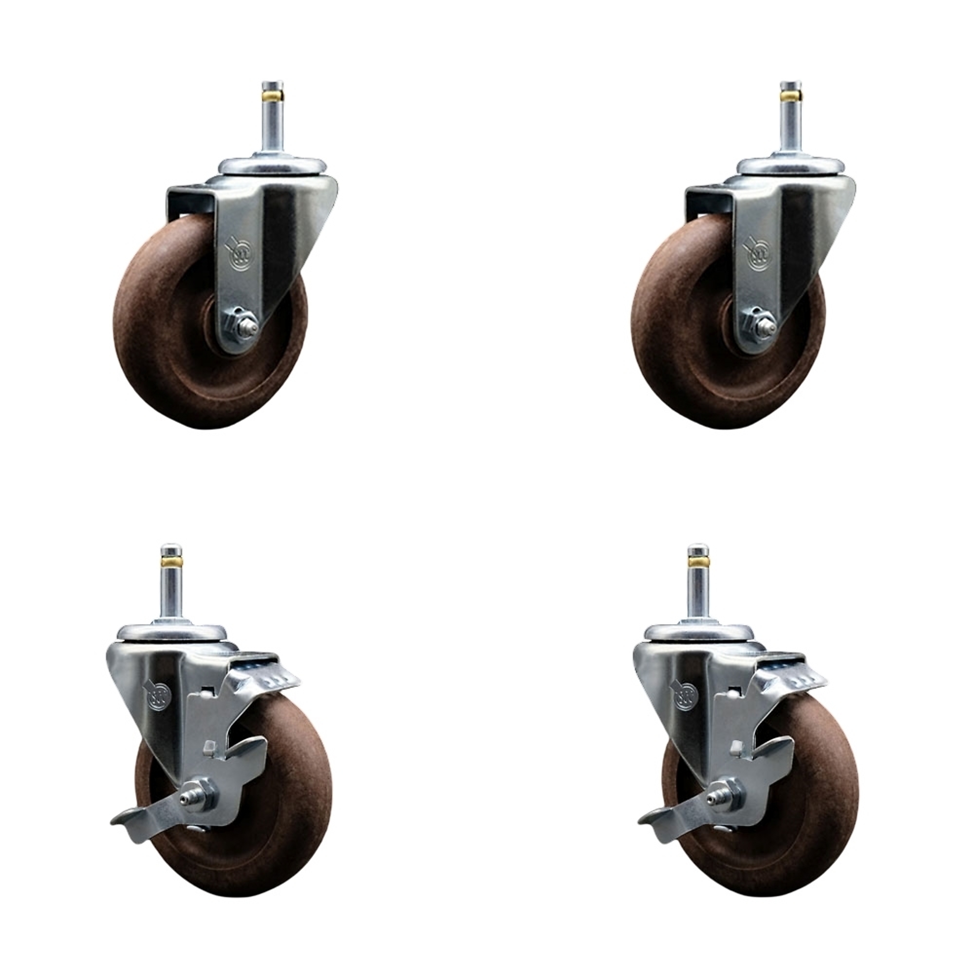 Service Caster, 4Inch x 1 1/4Inch Stem Casters, Wheel Diameter 4 in, Caster Type Swivel, Package (qty.) 4, Model SCC-GR20S414-GFNSHT-716138-2-TLB-2