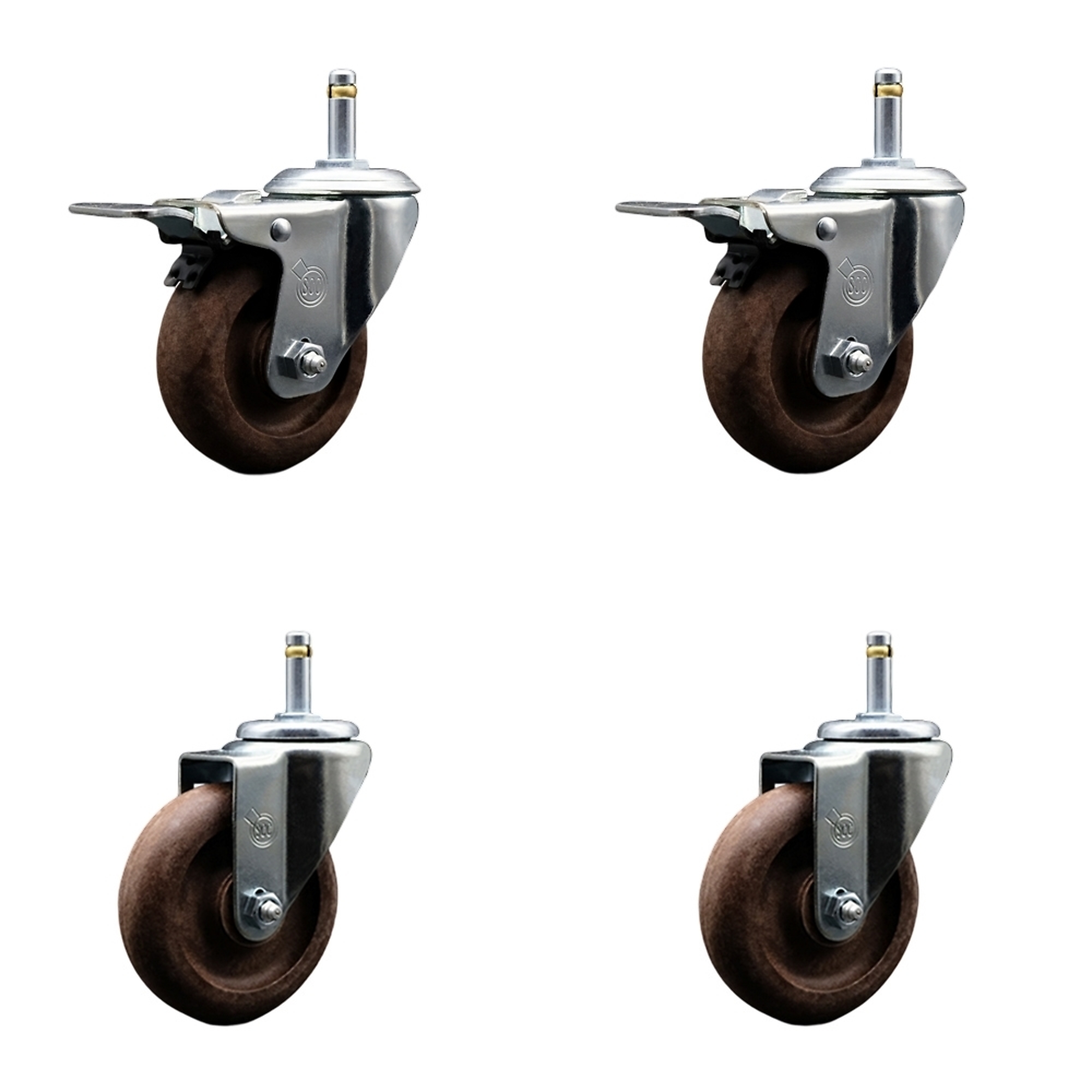 Service Caster, 4Inch x 1 1/4Inch Stem Casters, Wheel Diameter 4 in, Caster Type Swivel, Package (qty.) 4, Model SCC-GRTTL20S414-GFNSHT-716138-2-S-2