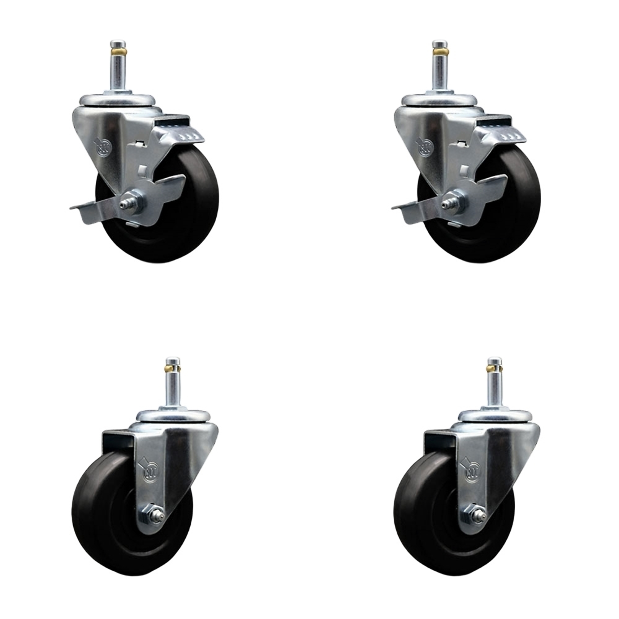 Service Caster, 3 1/2Inch x 1 1/4Inch Stem Casters, Wheel Diameter 3.5 in, Caster Type Swivel, Package (qty.) 4, Model SCC-GR20S3514-HRS-TLB-716138-2-