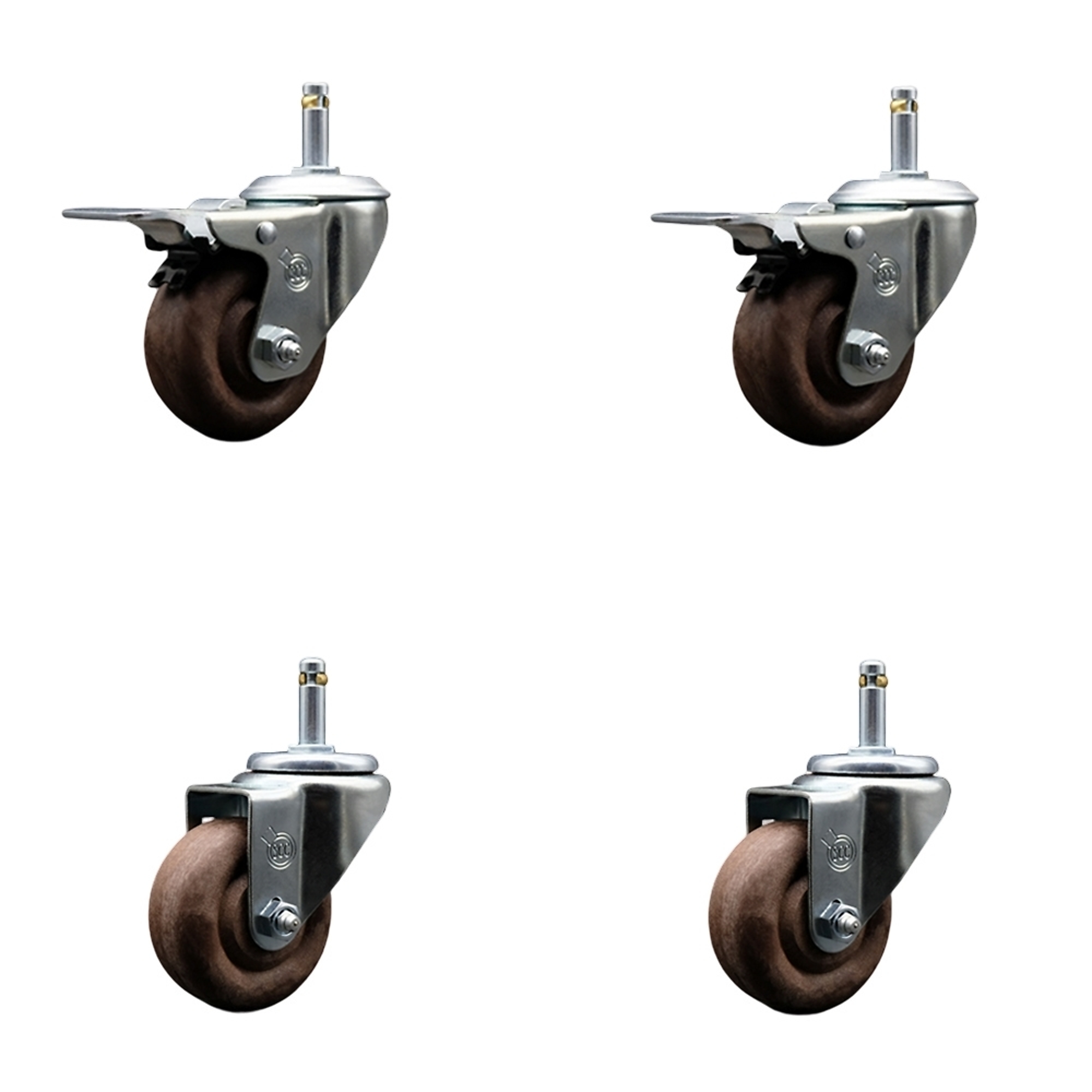 Service Caster, 3Inch x 1 1/4Inch Stem Casters, Wheel Diameter 3 in, Caster Type Swivel, Package (qty.) 4, Model SCC-GRTTL20S314-GFNSHT-716138-2-S-2