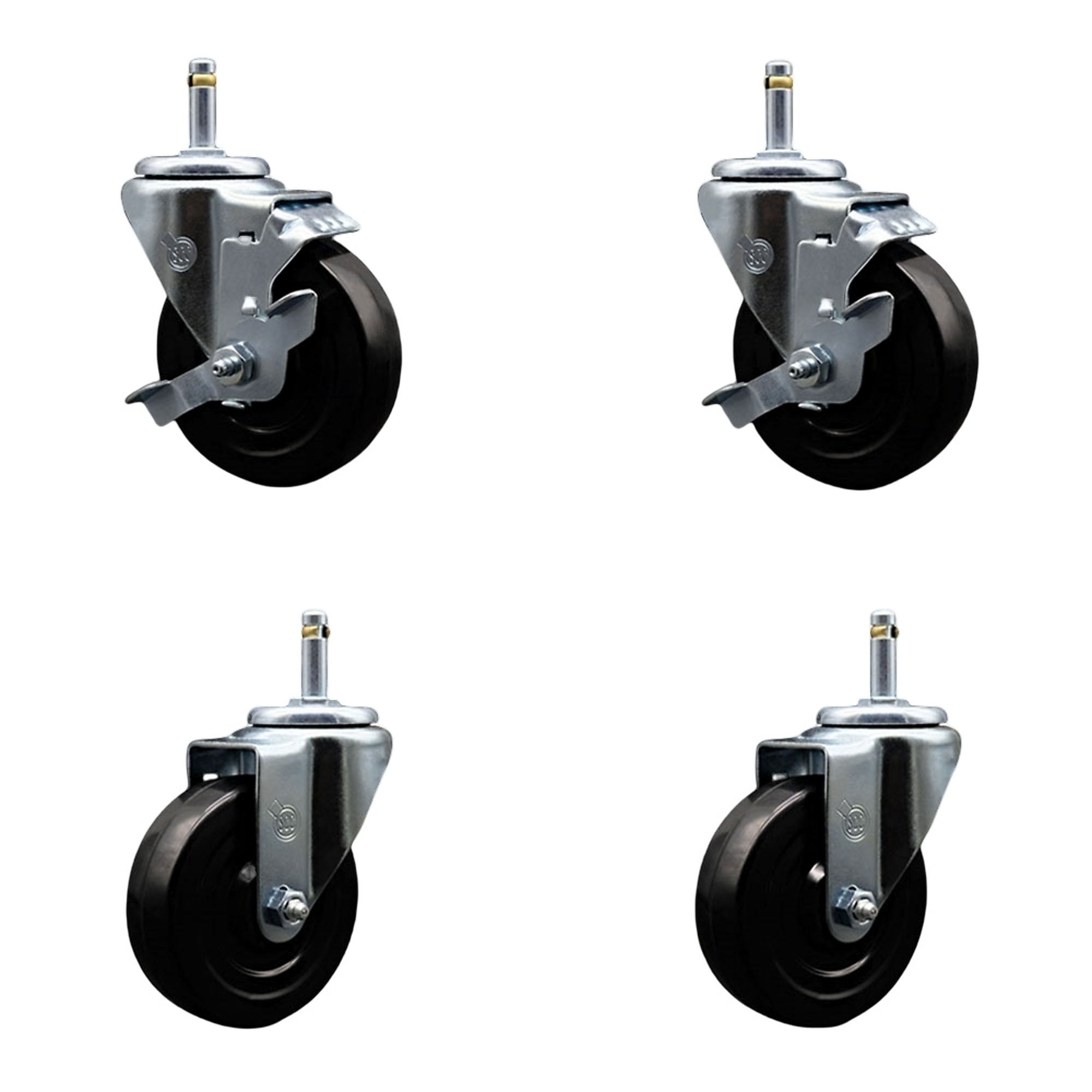 Service Caster, 4Inch x 1 1/4Inch Stem Casters, Wheel Diameter 4 in, Caster Type Swivel, Package (qty.) 4, Model SCC-GR20S414-HRS-TLB-716138-2-S-2