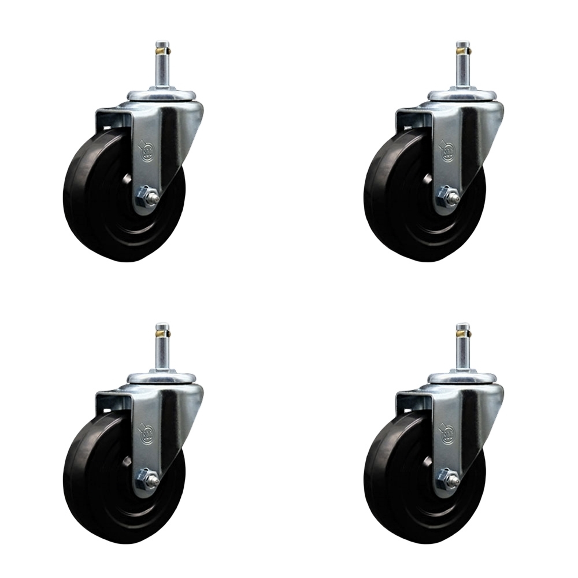 Service Caster, 4Inch x 1 1/4Inch Stem Casters, Wheel Diameter 4 in, Caster Type Swivel, Package (qty.) 4, Model SCC-GR20S414-HRS-716138-4