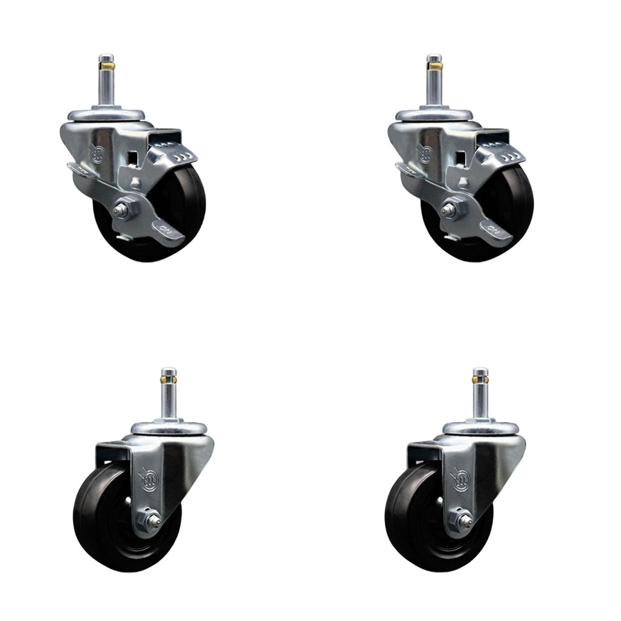 Service Caster, 3Inch x 1 1/4Inch Stem Casters, Wheel Diameter 3 in, Caster Type Swivel, Package (qty.) 4, Model SCC-GR20S314-HRS-TLB-716138-2-S-2