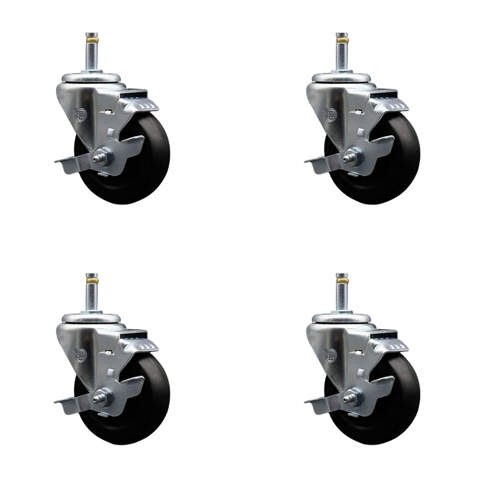 Service Caster, 3 1/2Inch x 1 1/4Inch Stem Casters, Wheel Diameter 3.5 in, Caster Type Swivel, Package (qty.) 4, Model SCC-GR20S3514-HRS-TLB-716138-4