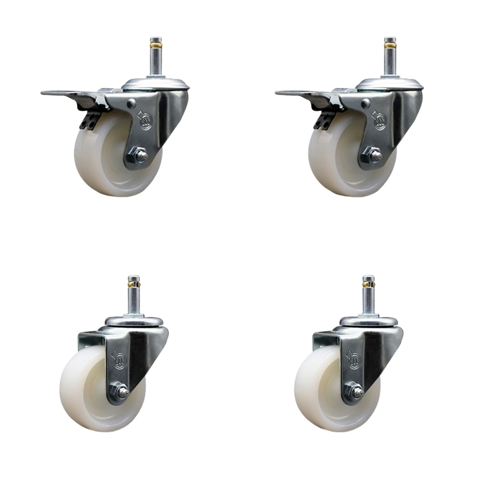 Service Caster, 3Inch x 1 1/4Inch Stem Casters, Wheel Diameter 3 in, Caster Type Swivel, Package (qty.) 4, Model SCC-GRTTL20S314-NYS-716138-2-S-2