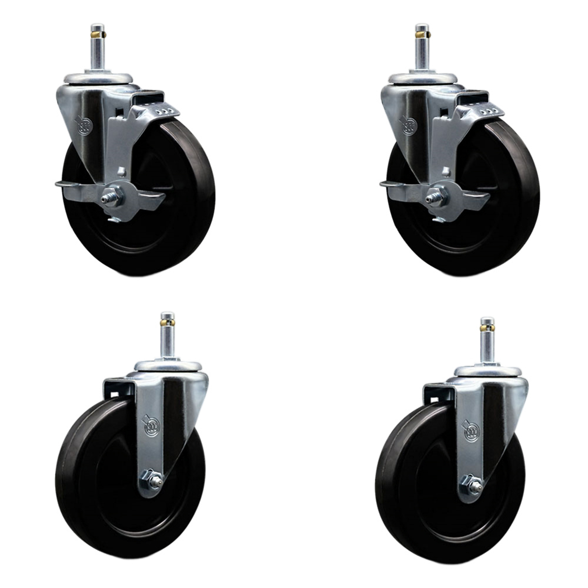 Service Caster, 5Inch x 1 1/4Inch Stem Casters, Wheel Diameter 5 in, Caster Type Swivel, Package (qty.) 4, Model SCC-GR20S514-HRS-TLB-716138-2-S-2