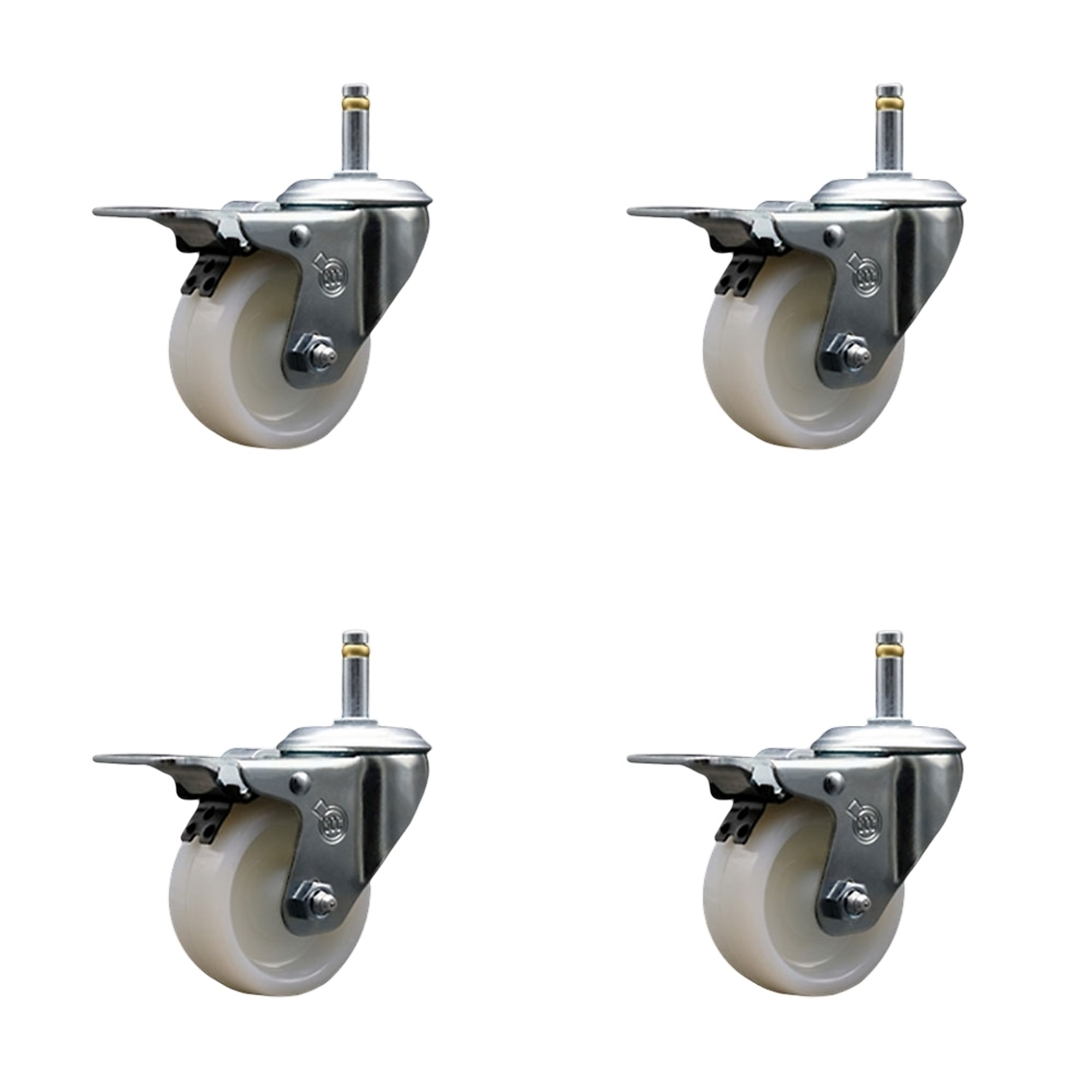 Service Caster, 3Inch x 1 1/4Inch Stem Casters, Wheel Diameter 3 in, Caster Type Swivel, Package (qty.) 4, Model SCC-GRTTL20S314-NYS-716138-4