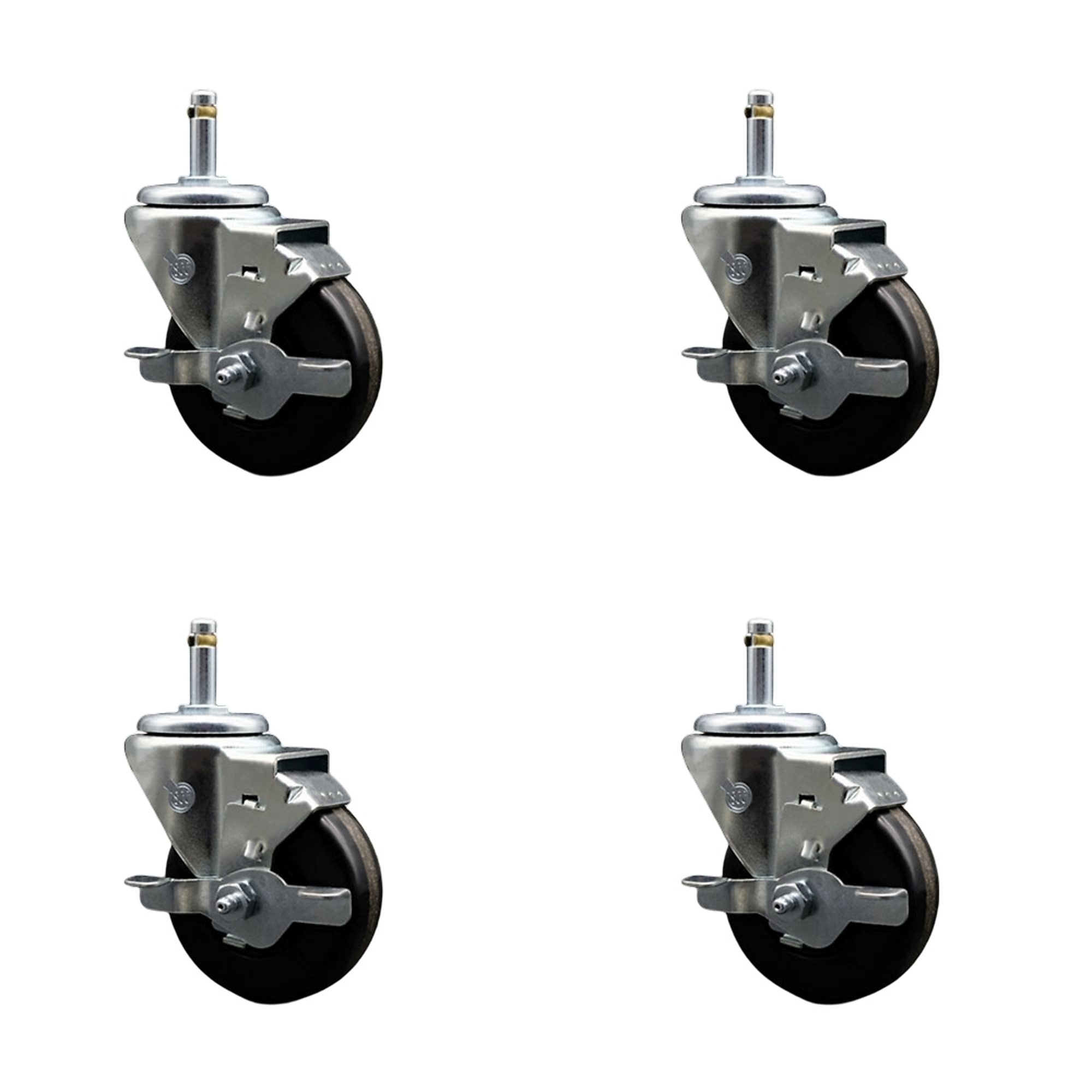 Service Caster, 3 1/2Inch x 1 1/4Inch Stem Casters, Wheel Diameter 3.5 in, Caster Type Swivel, Package (qty.) 4, Model SCC-GR20S3514-PHR-TLB-716138-4