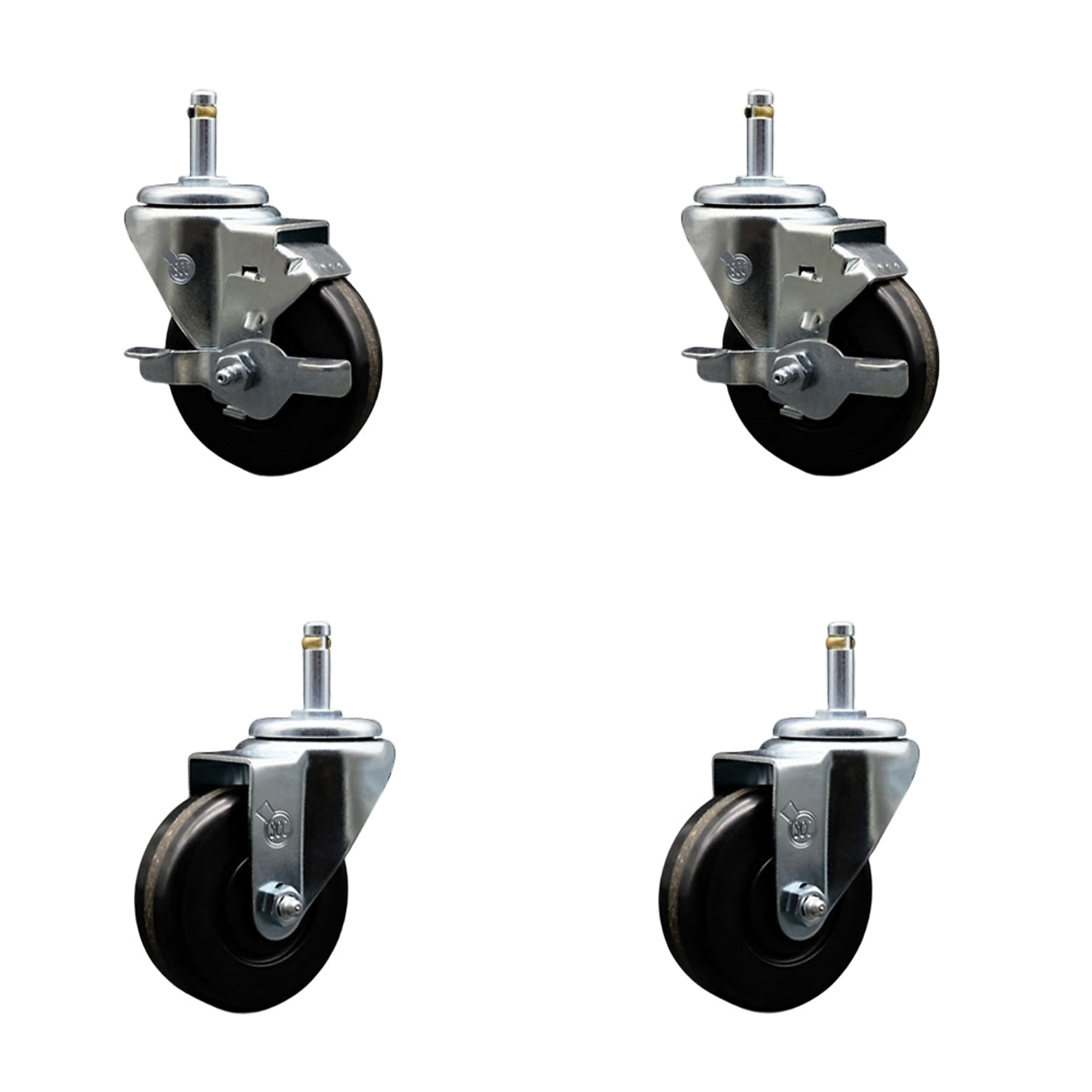 Service Caster, 3 1/2Inch x 1 1/4Inch Stem Casters, Wheel Diameter 3.5 in, Caster Type Swivel, Package (qty.) 4, Model SCC-GR20S3514-PHR-TLB-716138-2-