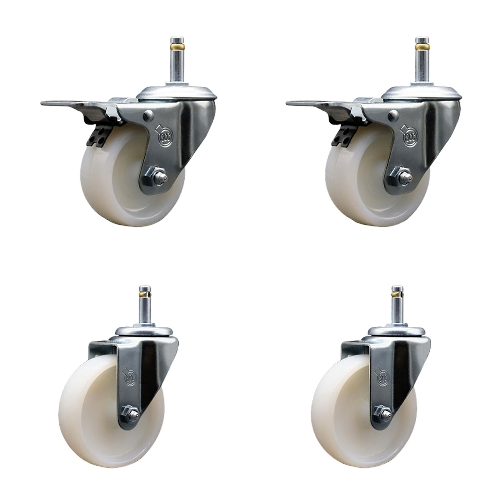 Service Caster, 4Inch x 1 1/4Inch Stem Casters, Wheel Diameter 4 in, Caster Type Swivel, Package (qty.) 4, Model SCC-GRTTL20S414-NYS-716138-2-S-2