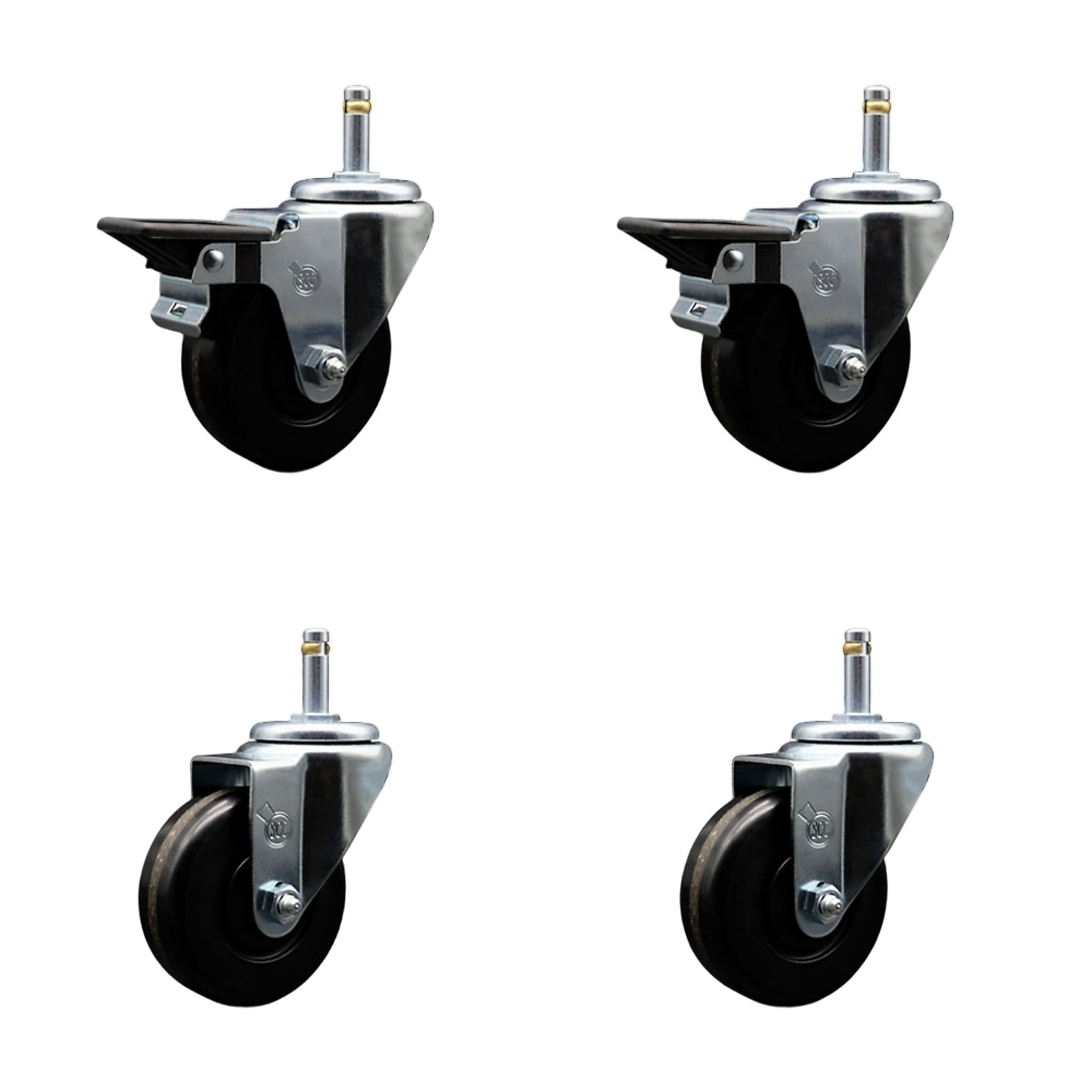 Service Caster, 3 1/2Inch x 1 1/4Inch Stem Casters, Wheel Diameter 3.5 in, Caster Type Swivel, Package (qty.) 4, Model SCC-GR20S3514-PHR-PLB-716138-2-