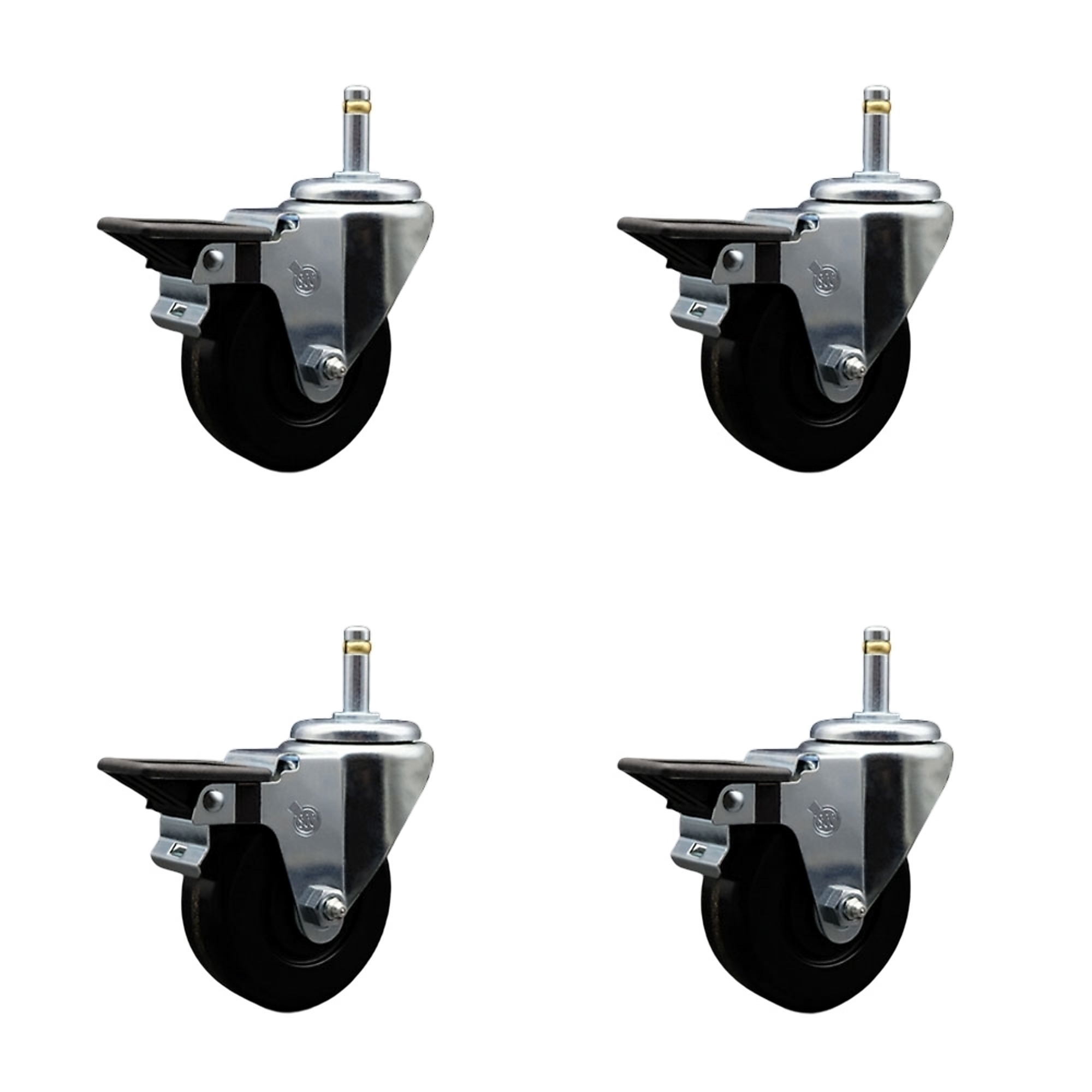 Service Caster, 3 1/2Inch x 1 1/4Inch Stem Casters, Wheel Diameter 3.5 in, Caster Type Swivel, Package (qty.) 4, Model SCC-GR20S3514-PHR-PLB-716138-4