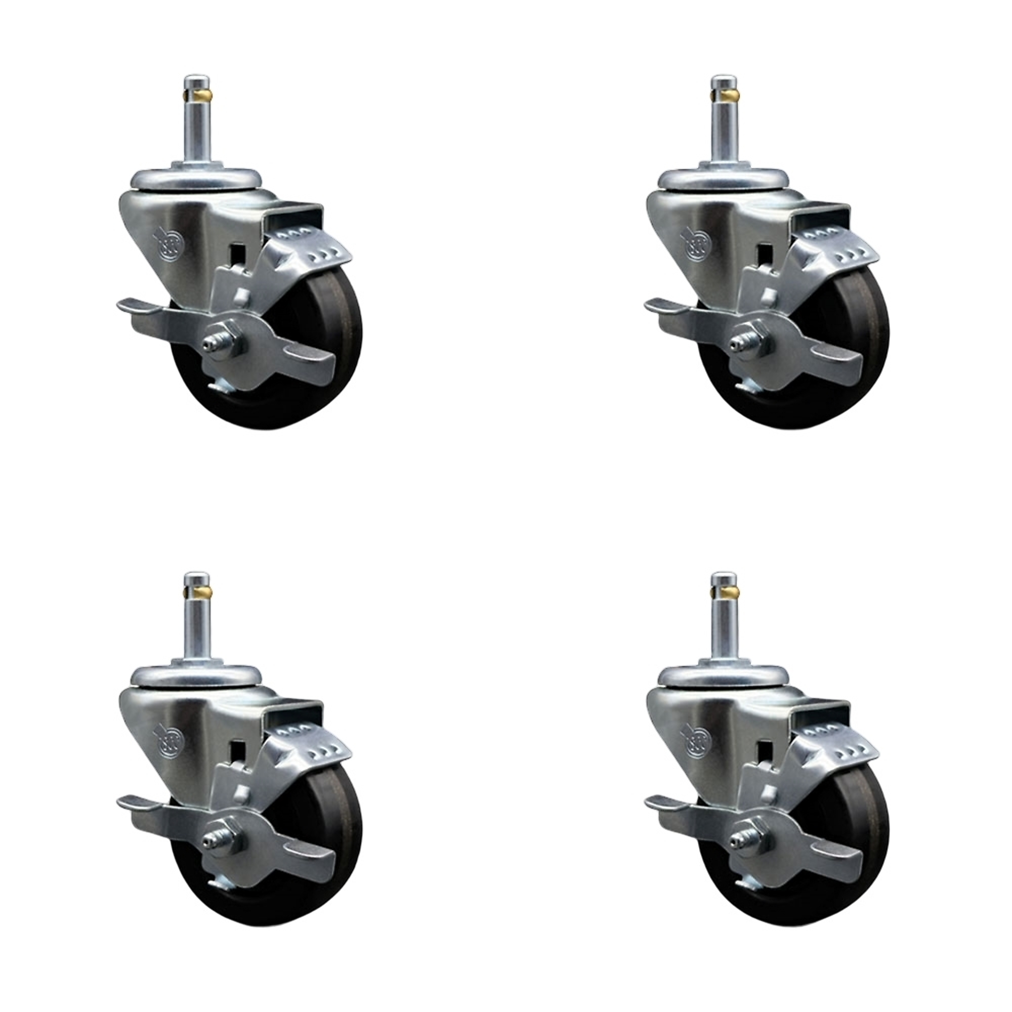 Service Caster, 3Inch x 1 1/4Inch Stem Casters, Wheel Diameter 3 in, Caster Type Swivel, Package (qty.) 4, Model SCC-GR20S314-PHR-TLB-716138-4