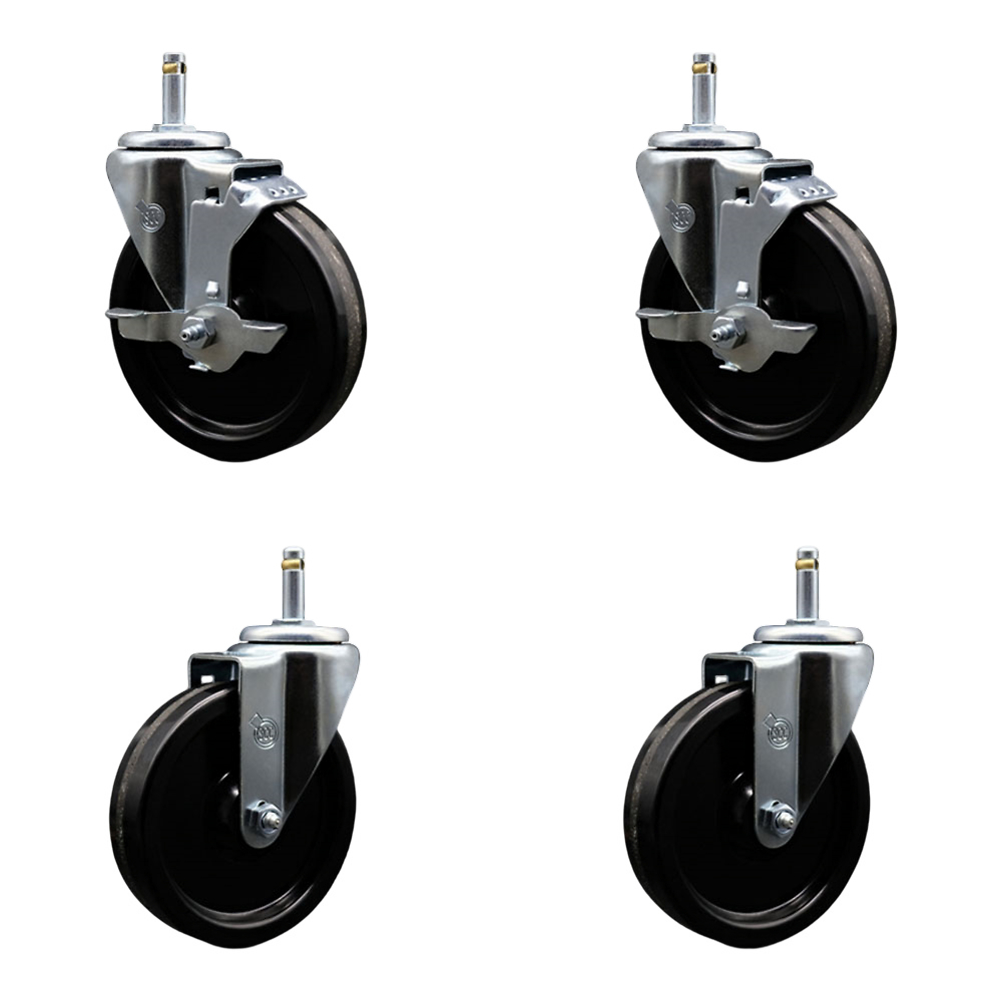 Service Caster, 5Inch x 1 1/4Inch Stem Casters, Wheel Diameter 5 in, Caster Type Swivel, Package (qty.) 4, Model SCC-GR20S514-PHR-TLB-716138-2-S-2