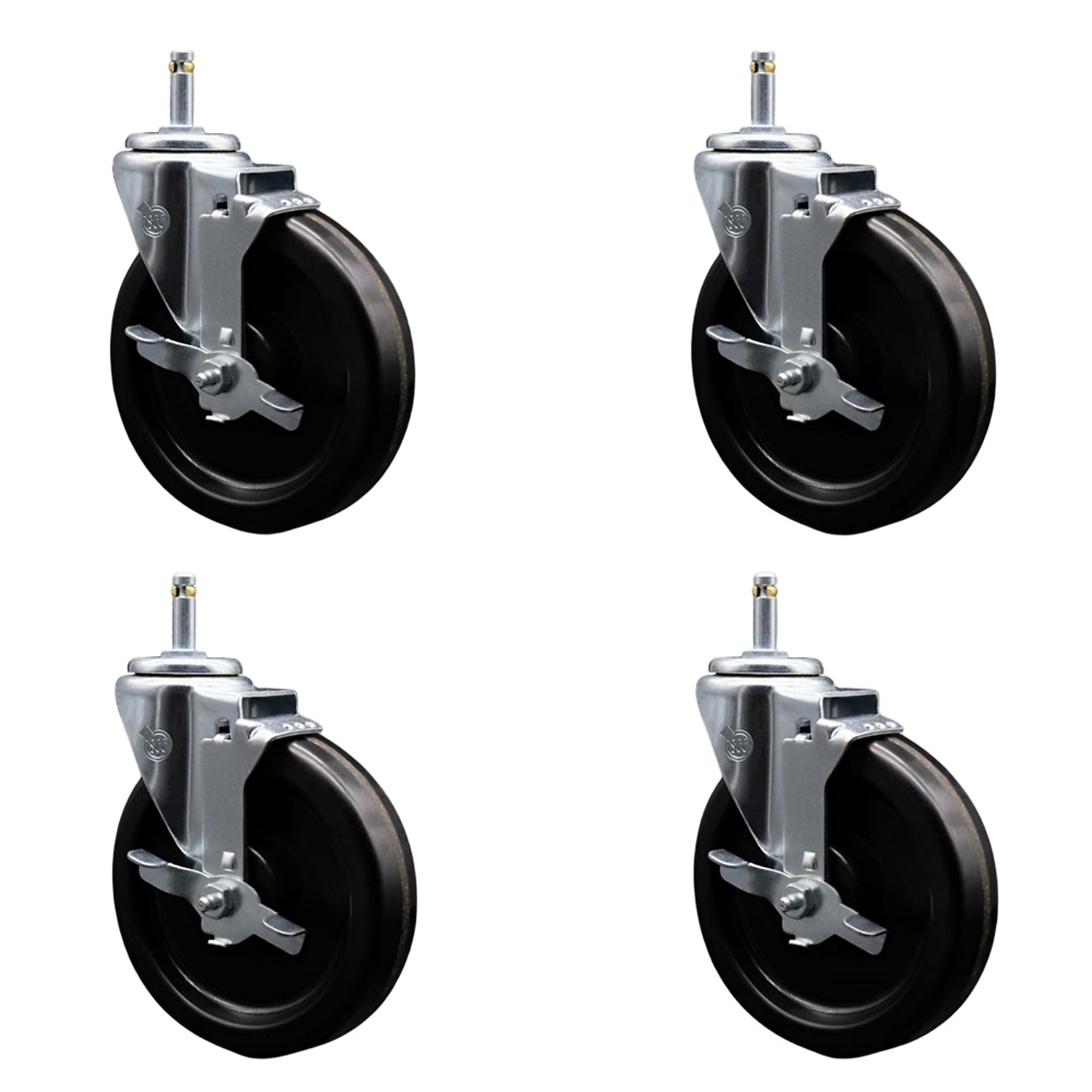 Service Caster, 6Inch x 1 1/2Inch Stem Casters, Wheel Diameter 6 in, Caster Type Swivel, Package (qty.) 4, Model SCC-GR20S615-PHR-TLB-716138-4