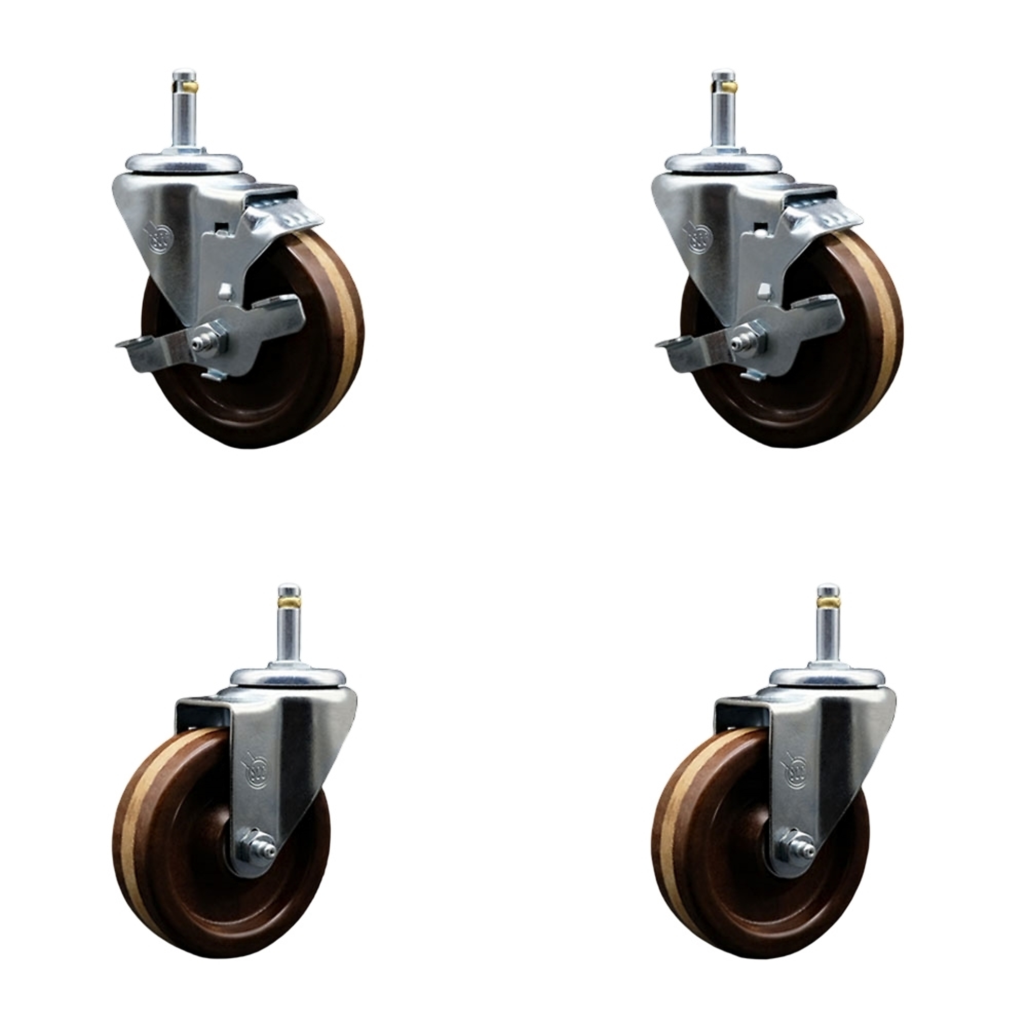 Service Caster, 4Inch x 1 1/4Inch Stem Casters, Wheel Diameter 4 in, Caster Type Swivel, Package (qty.) 4, Model SCC-GR20S414-PHRHT-716138-2-TLB-2