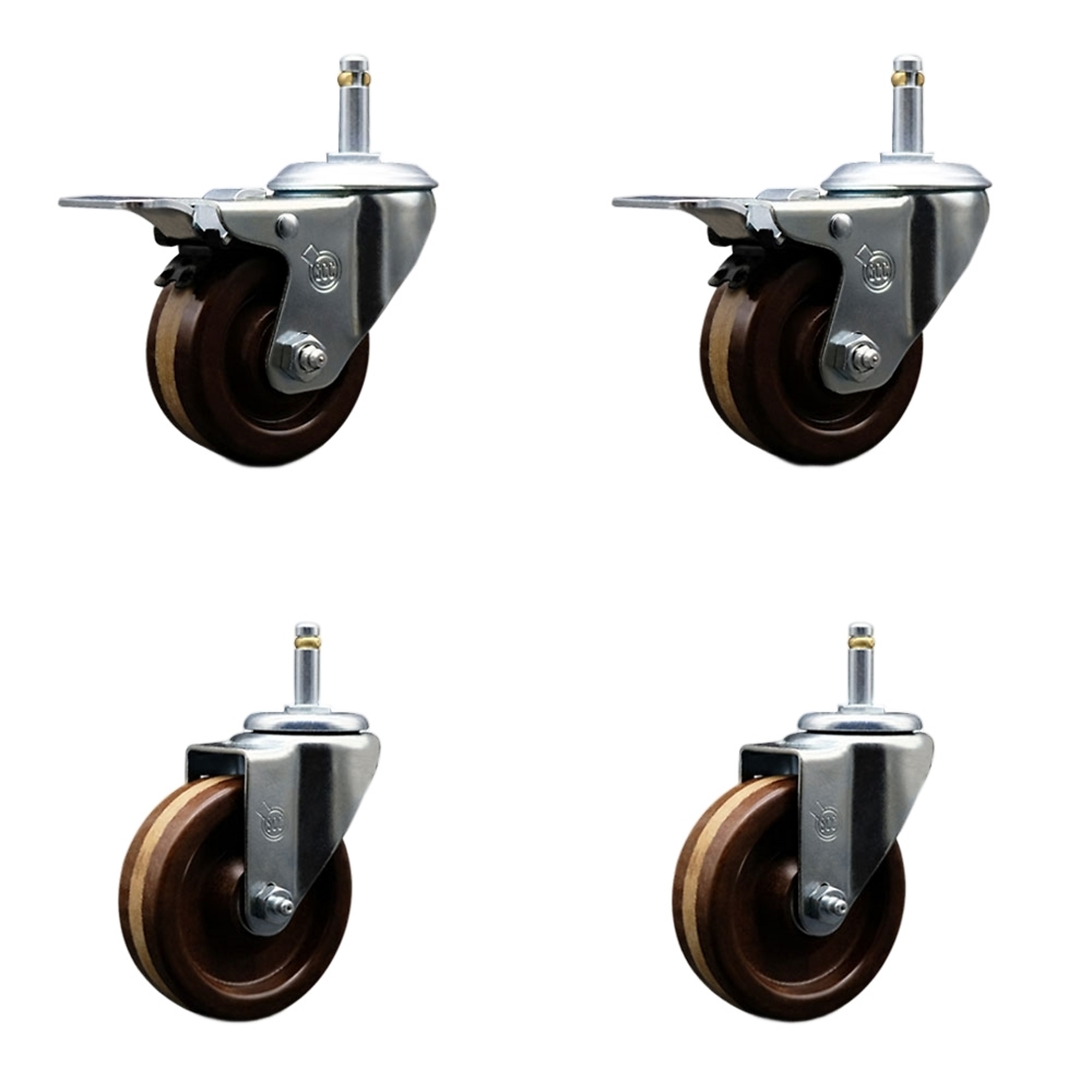 Service Caster, 4Inch x 1 1/4Inch Stem Casters, Wheel Diameter 4 in, Caster Type Swivel, Package (qty.) 4, Model SCC-GRTTL20S414-PHRHT-716138-2-S-2