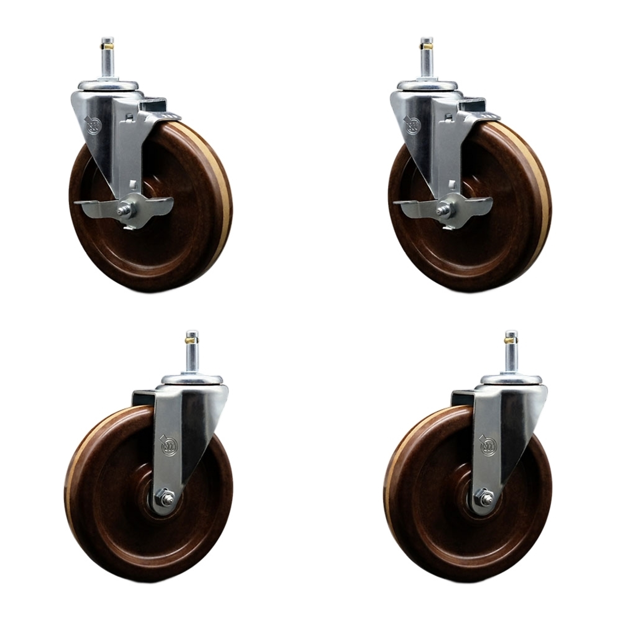 Service Caster, 6Inch x 1 1/2Inch Stem Casters, Wheel Diameter 6 in, Caster Type Swivel, Package (qty.) 4, Model SCC-GR20S615-PHRHT-TLB-716138-2-S-2