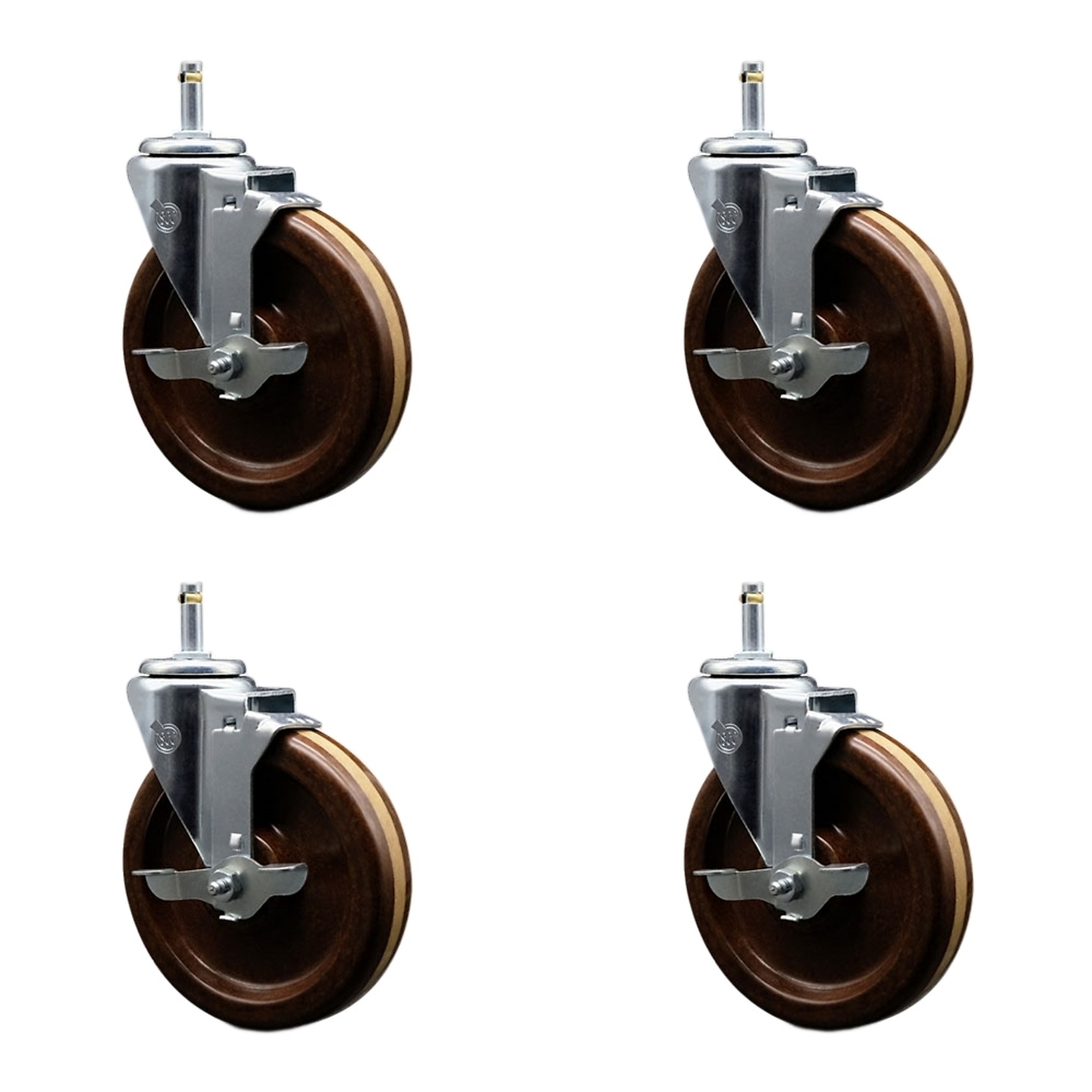 Service Caster, 6Inch x 1 1/2Inch Stem Casters, Wheel Diameter 6 in, Caster Type Swivel, Package (qty.) 4, Model SCC-GR20S615-PHRHT-TLB-716138-4